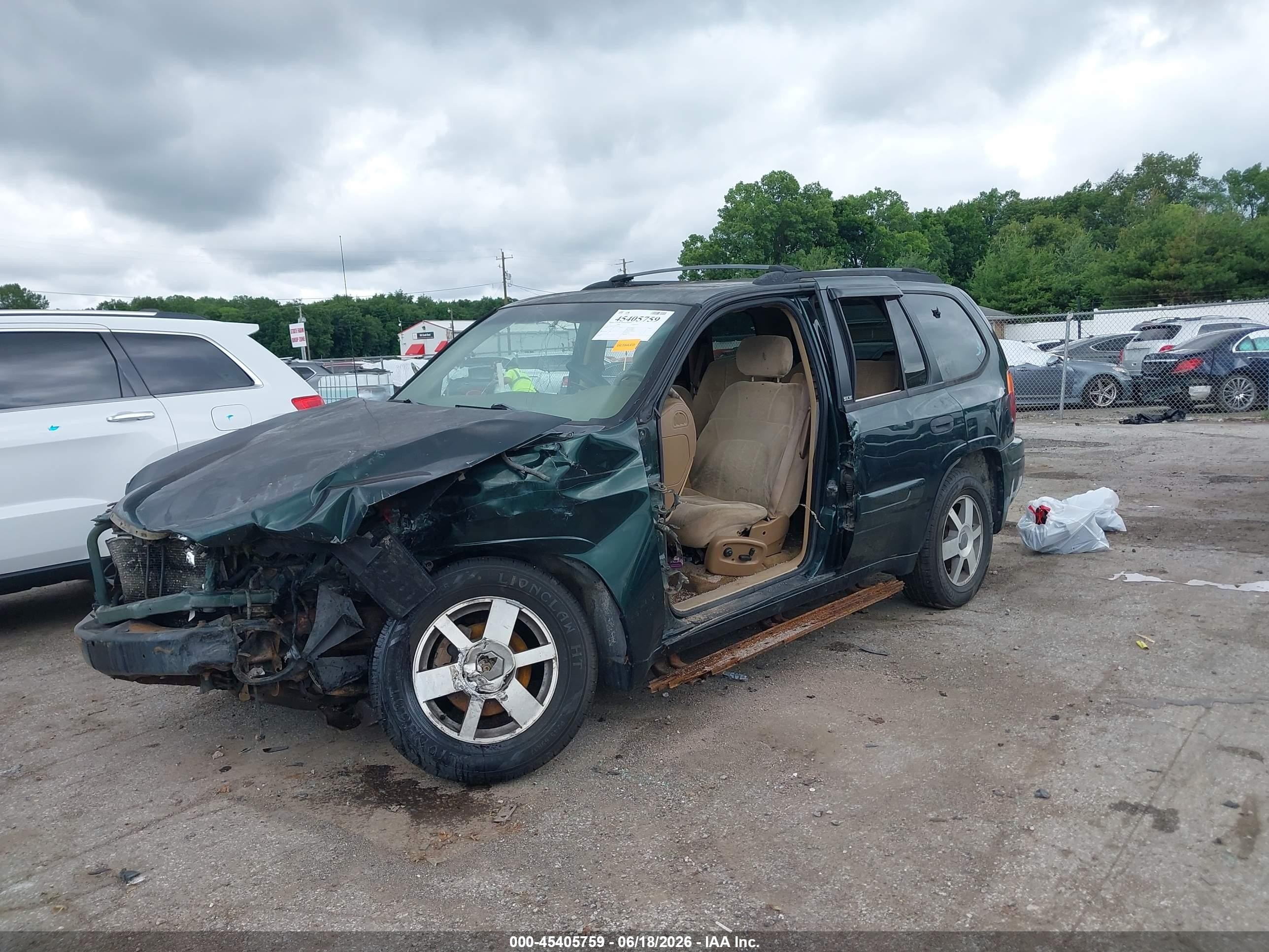 2003 Gmc Envoy Sle Green vin: 1GKDT13S632404431