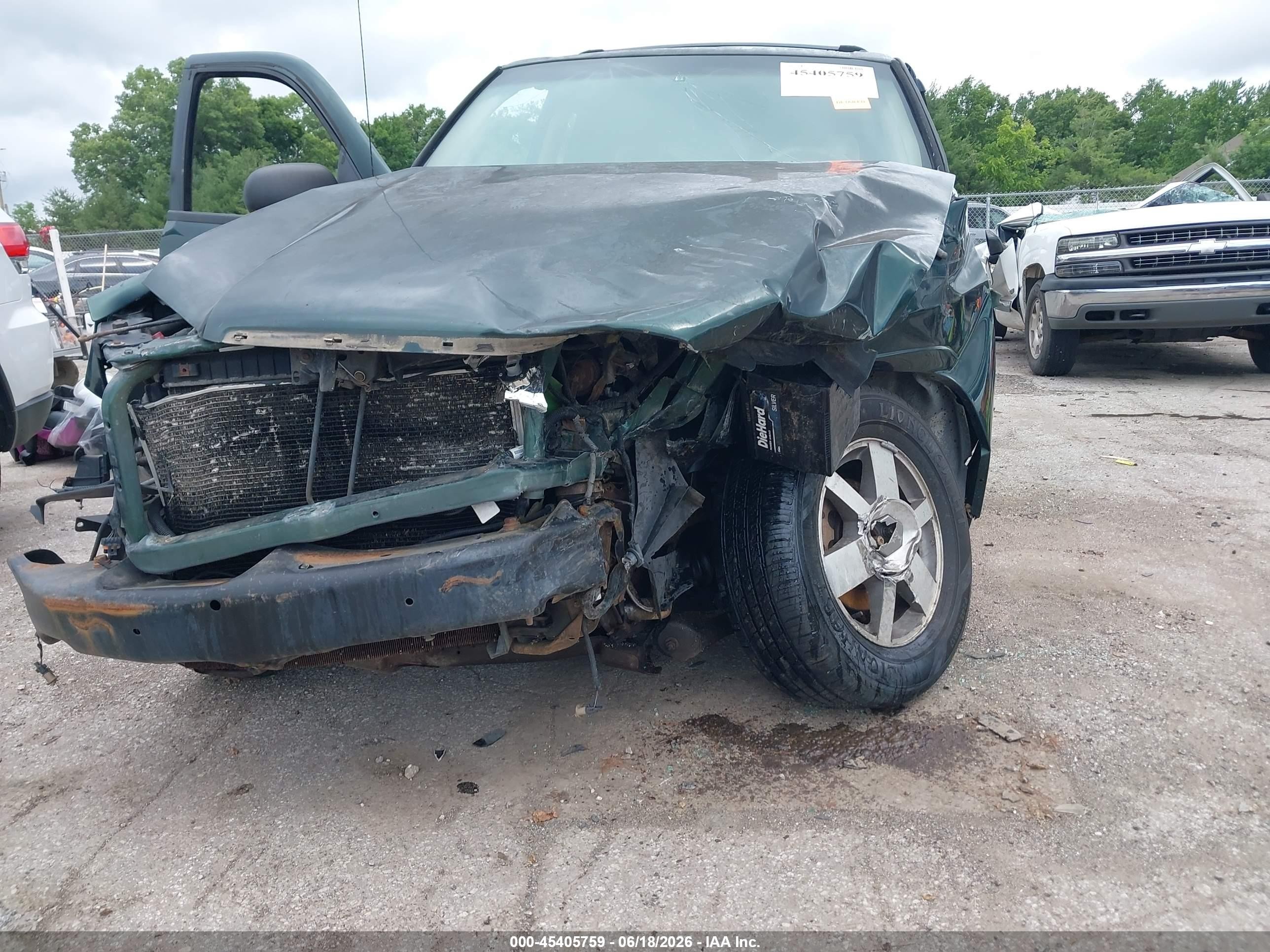2003 Gmc Envoy Sle Green vin: 1GKDT13S632404431