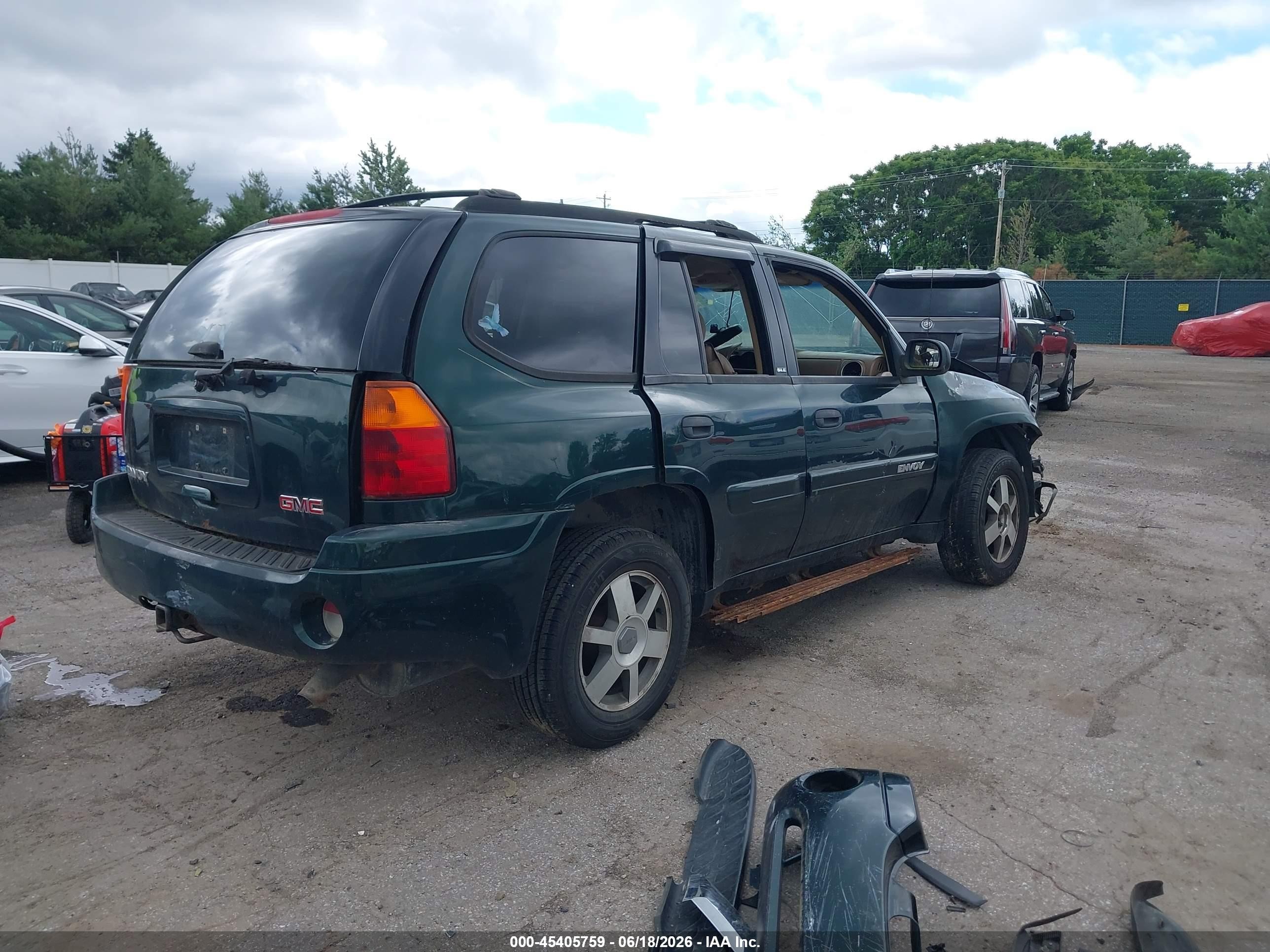 2003 Gmc Envoy Sle Green vin: 1GKDT13S632404431