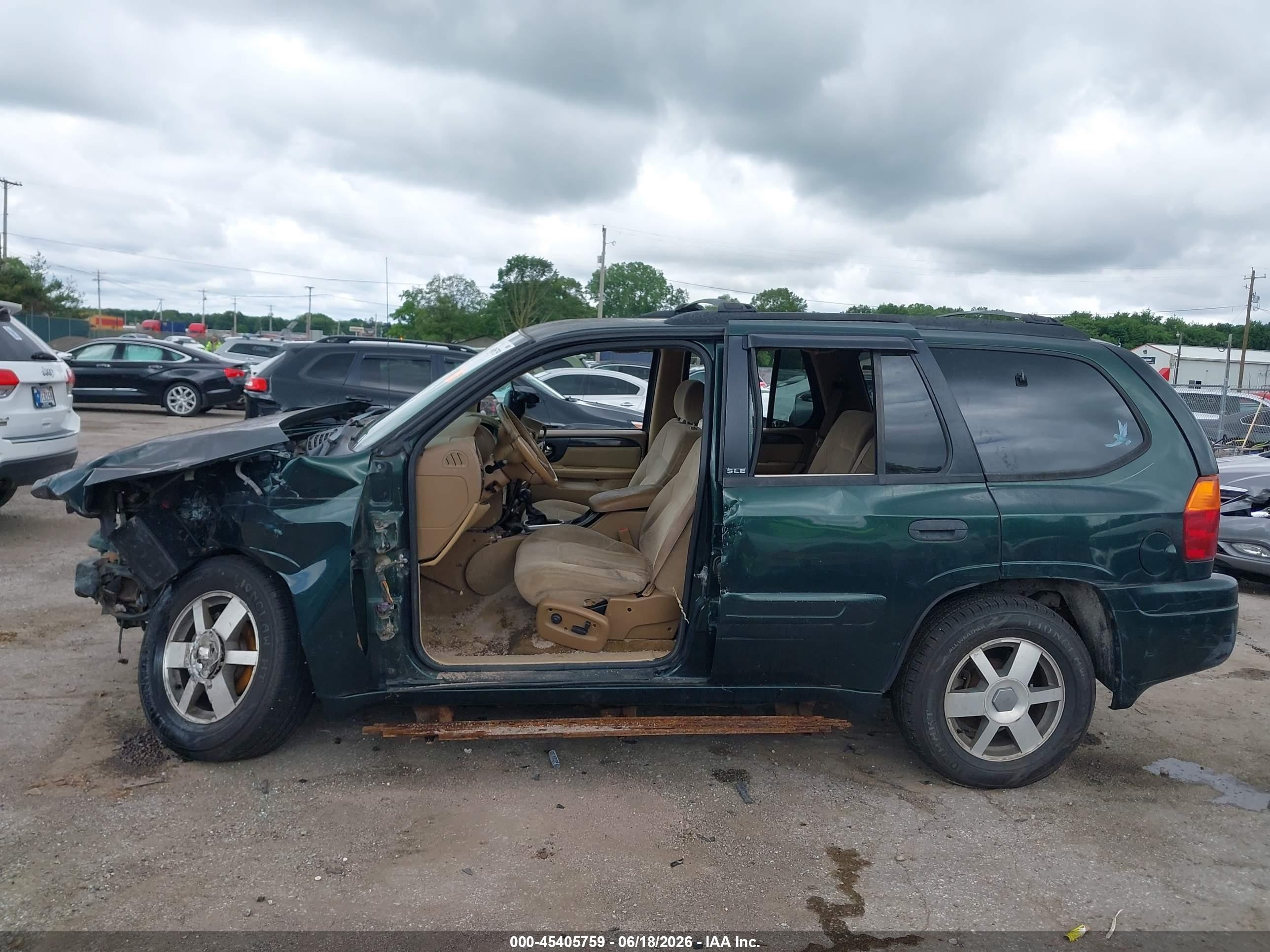 2003 Gmc Envoy Sle Green vin: 1GKDT13S632404431