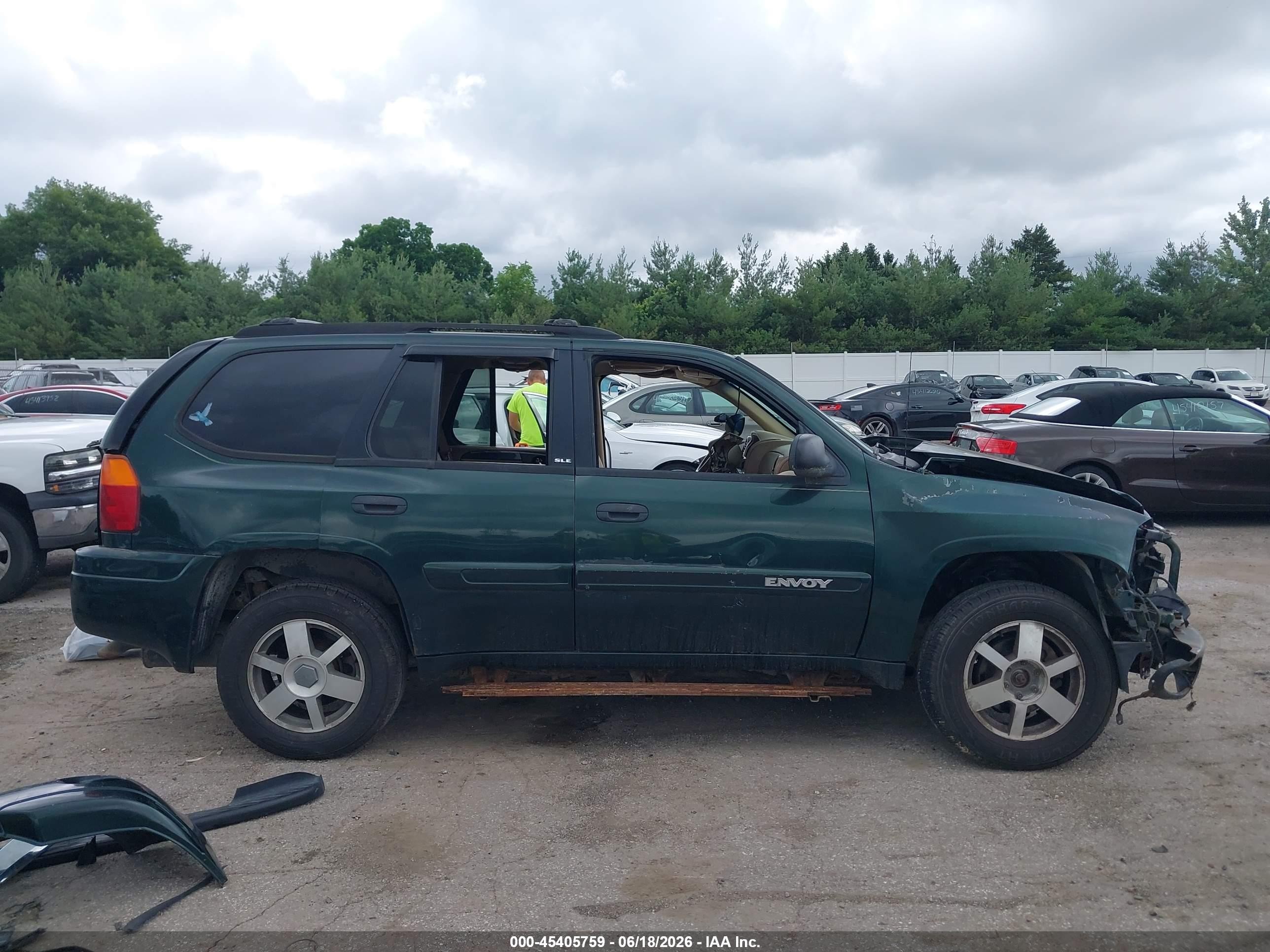 2003 Gmc Envoy Sle Green vin: 1GKDT13S632404431