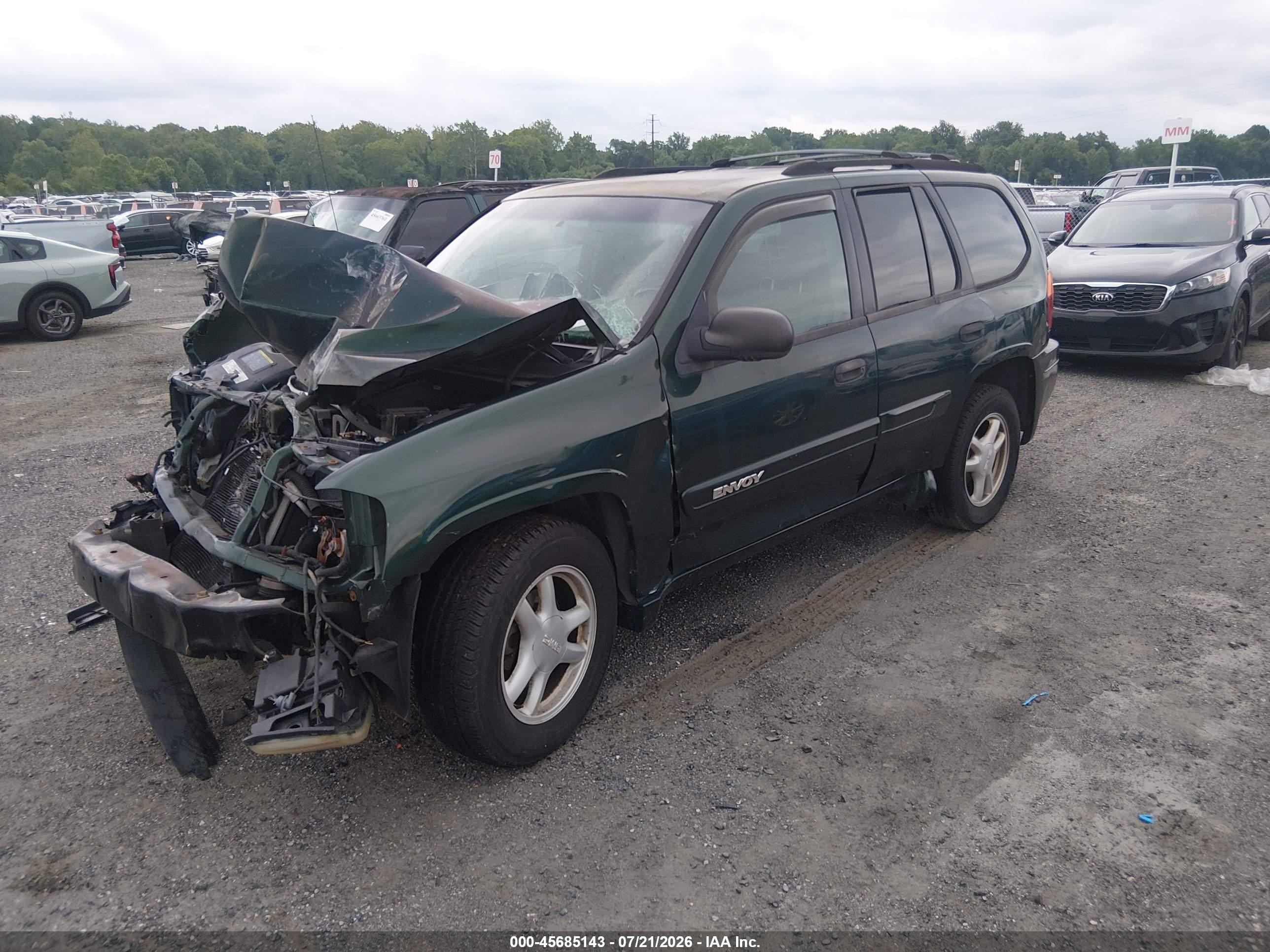 2004 Gmc Envoy Sle Green vin: 1GKDT13S742382795