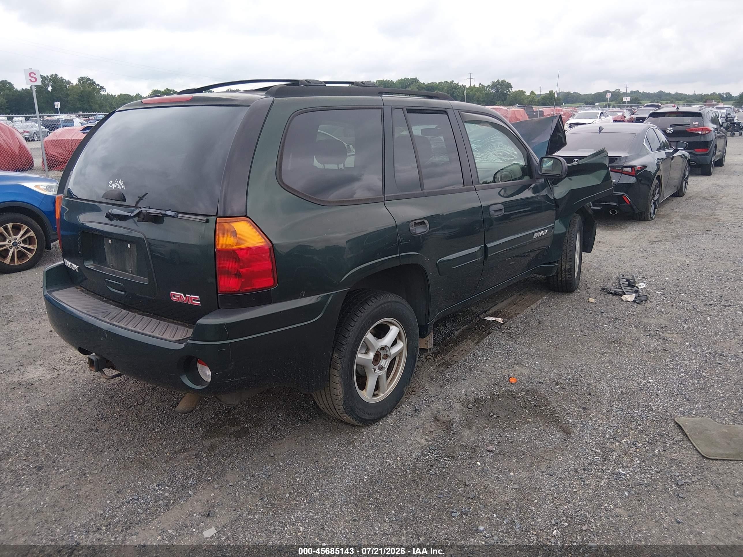 2004 Gmc Envoy Sle Green vin: 1GKDT13S742382795