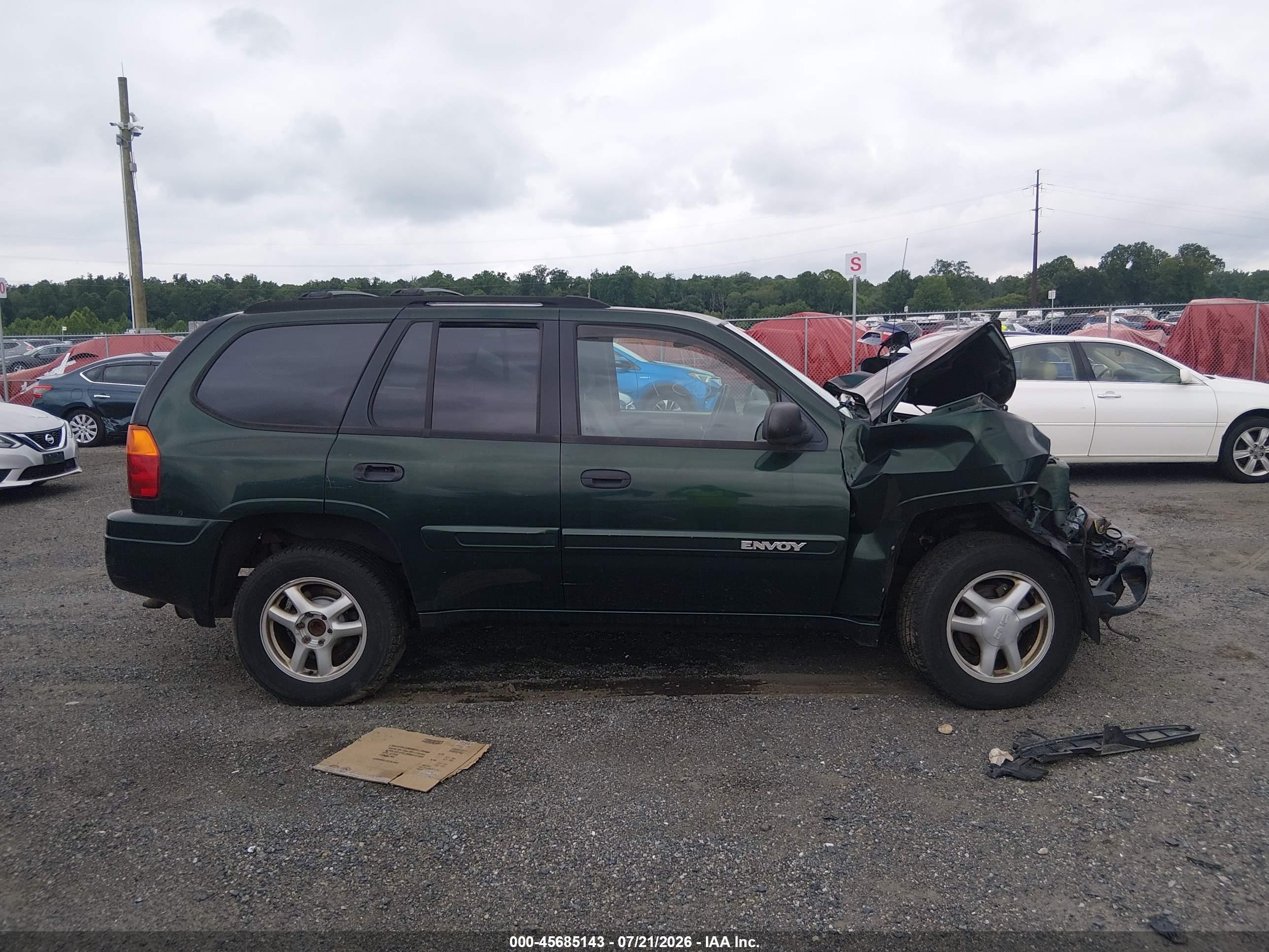 2004 Gmc Envoy Sle Green vin: 1GKDT13S742382795