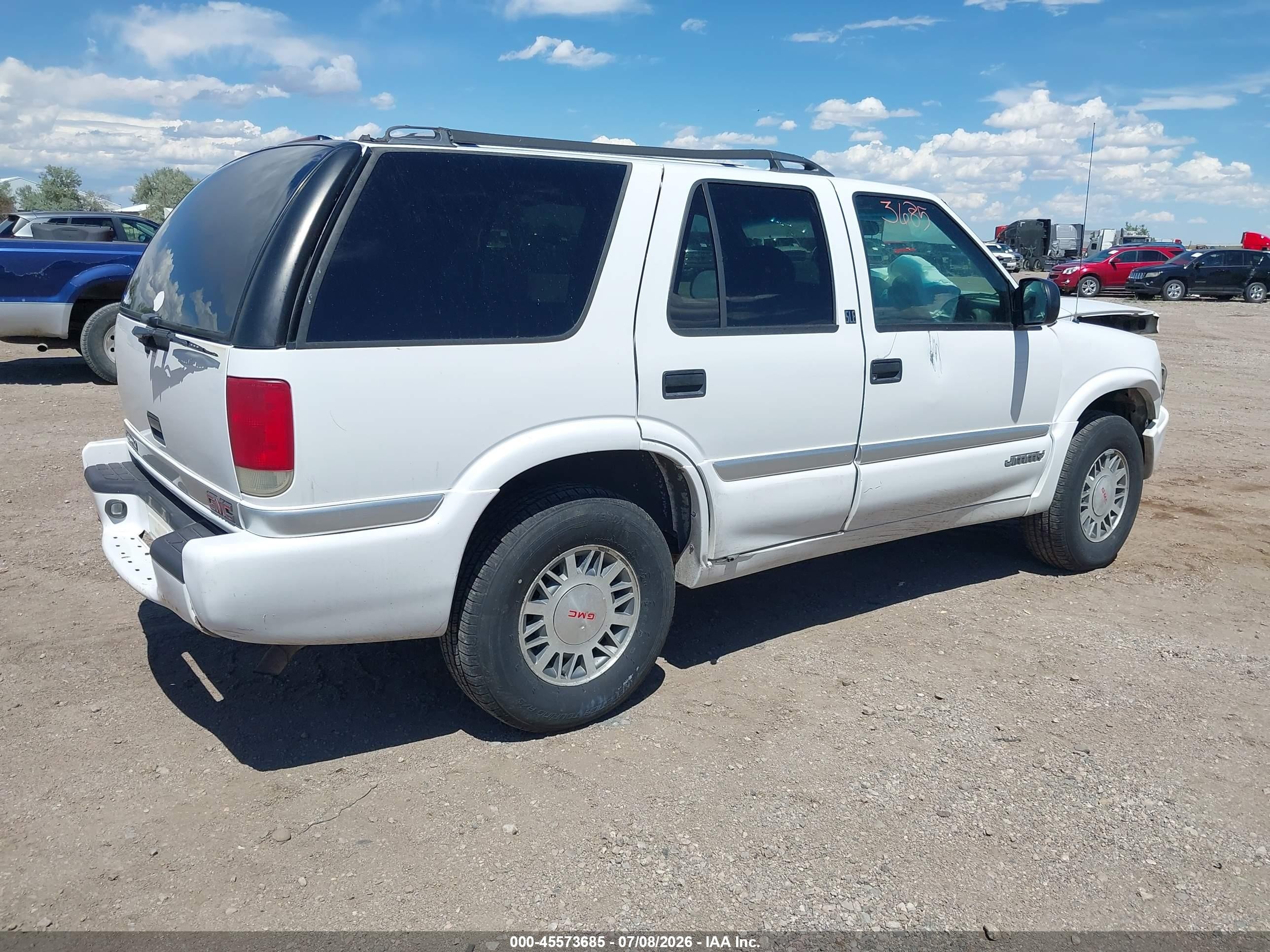 2001 Gmc Jimmy Sle White vin: 1GKDT13W312195861