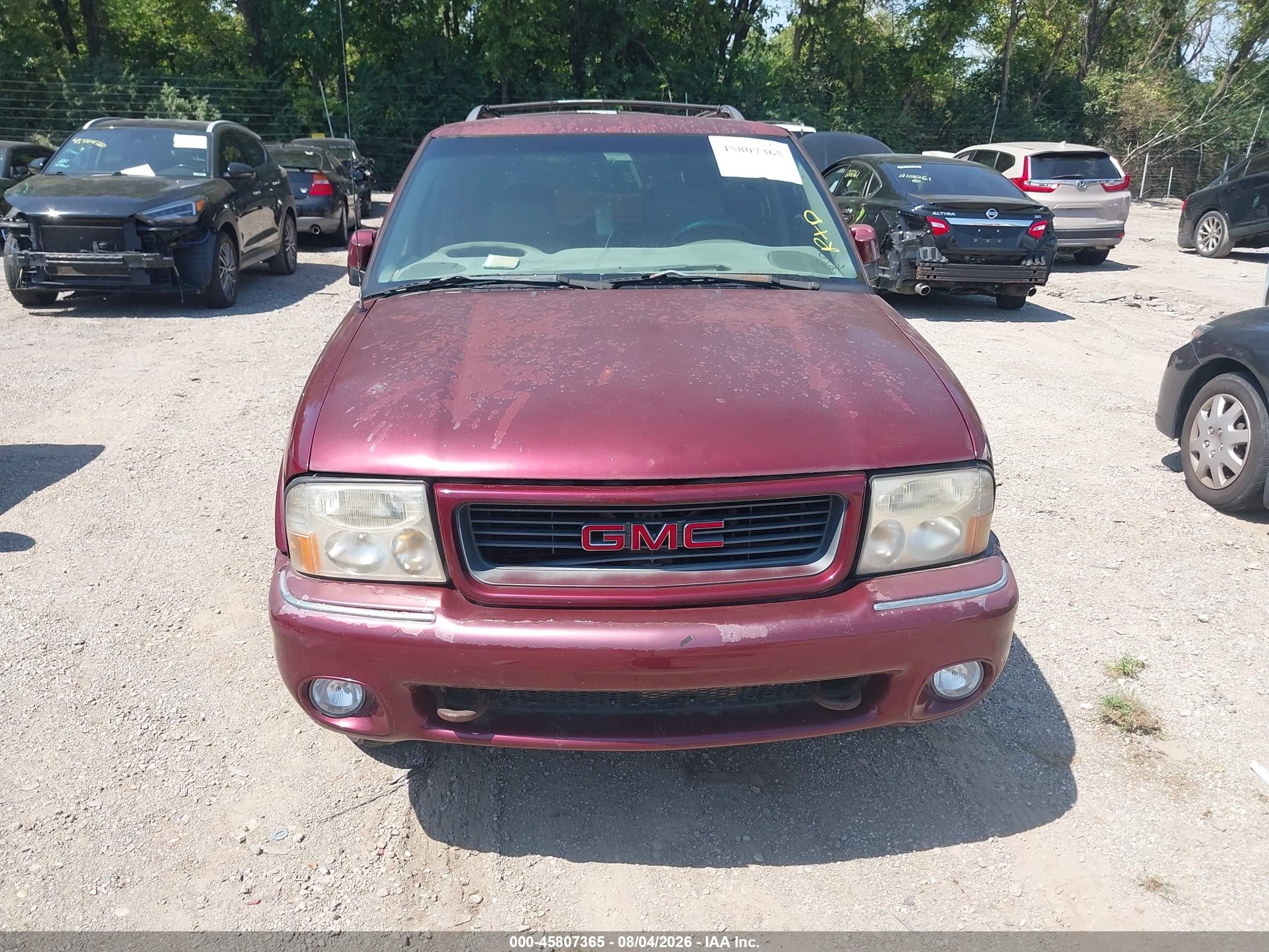 2000 Gmc Jimmy Slt Burgundy vin: 1GKDT13W7Y2323366