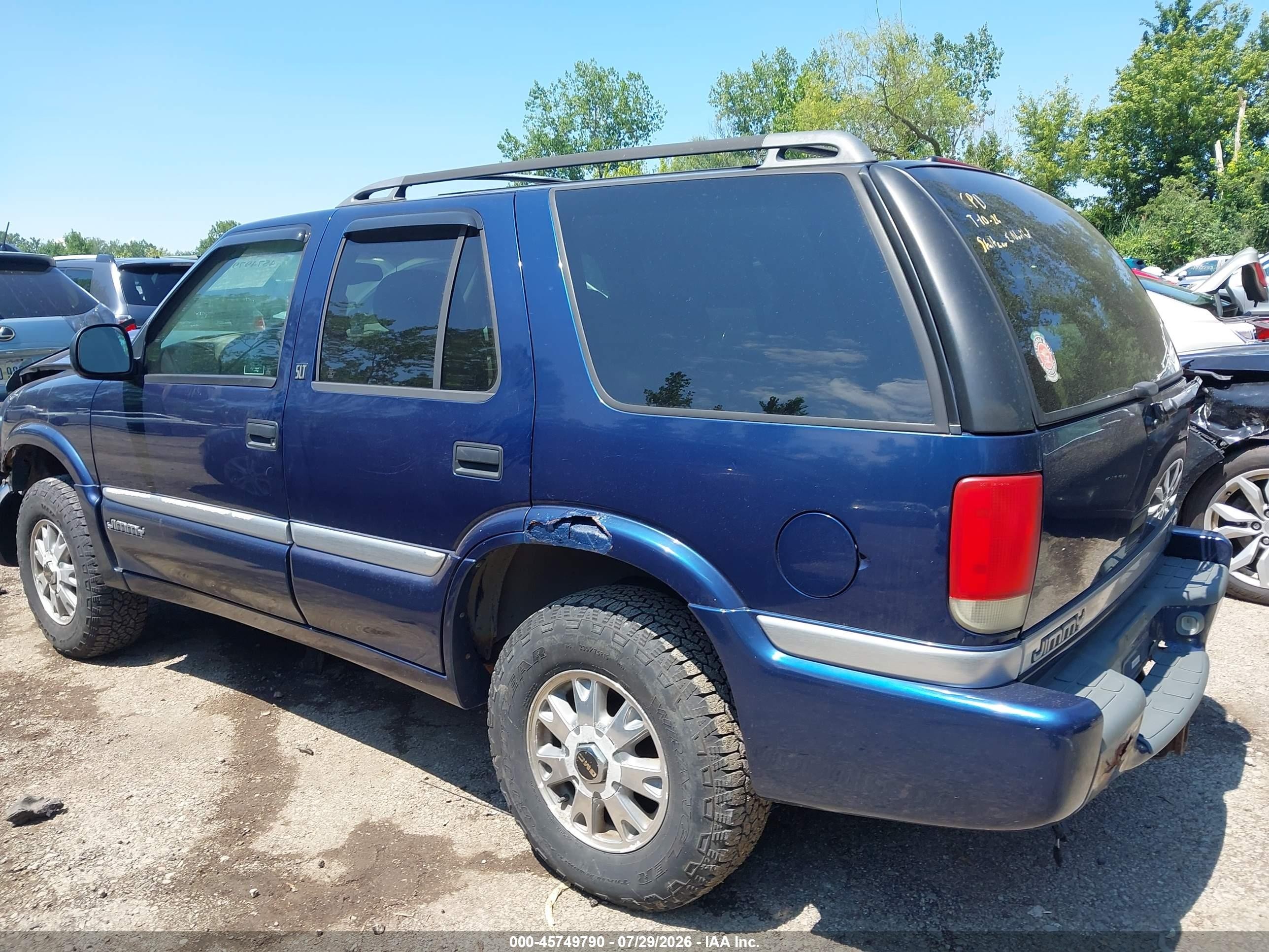 1998 Gmc Jimmy Slt Blue vin: 1GKDT13W8W2545475