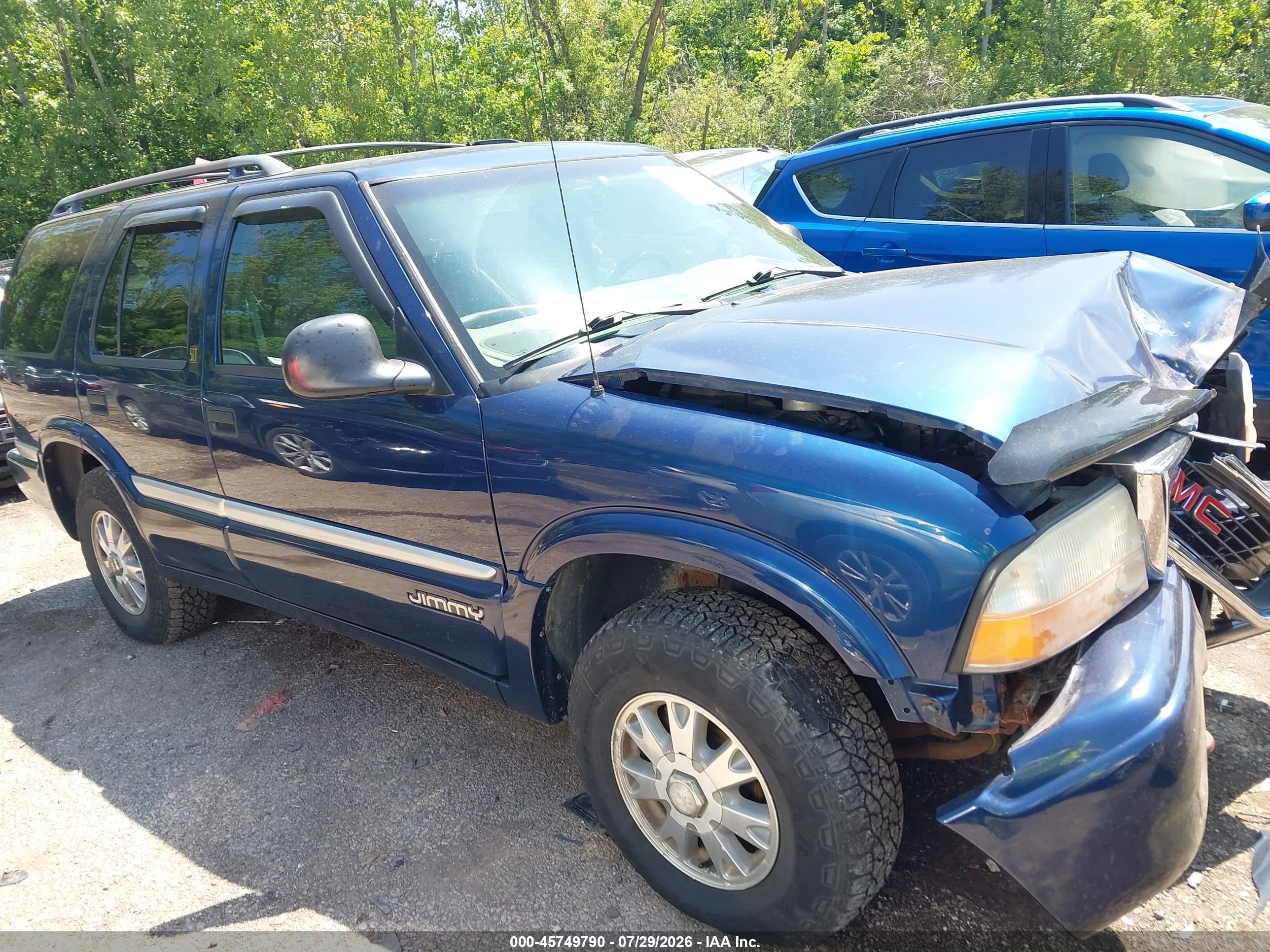 1998 Gmc Jimmy Slt Blue vin: 1GKDT13W8W2545475