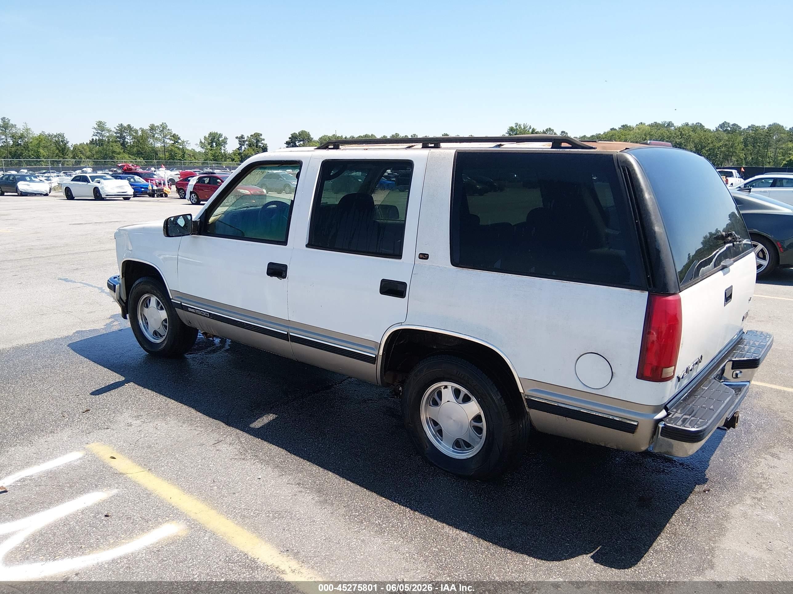 1999 Gmc Yukon Slt White vin: 1GKEC13R6XJ777692
