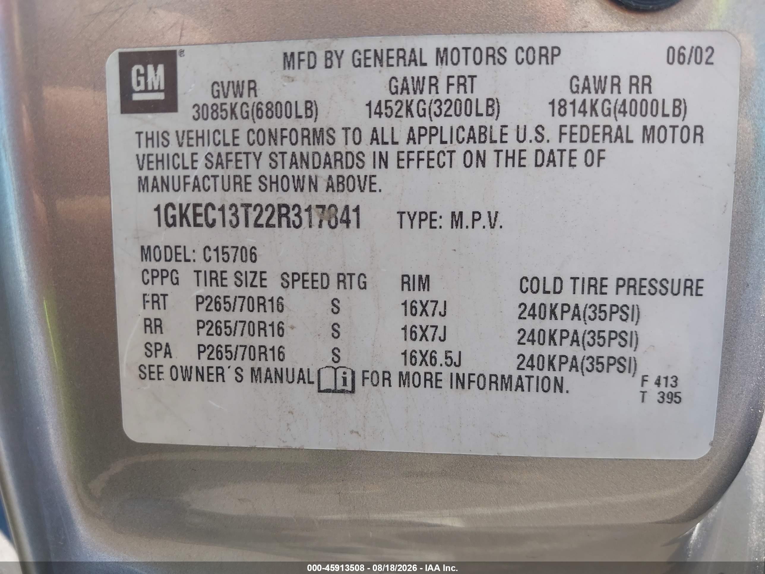 2002 Gmc Yukon Slt Gold vin: 1GKEC13T22R317841