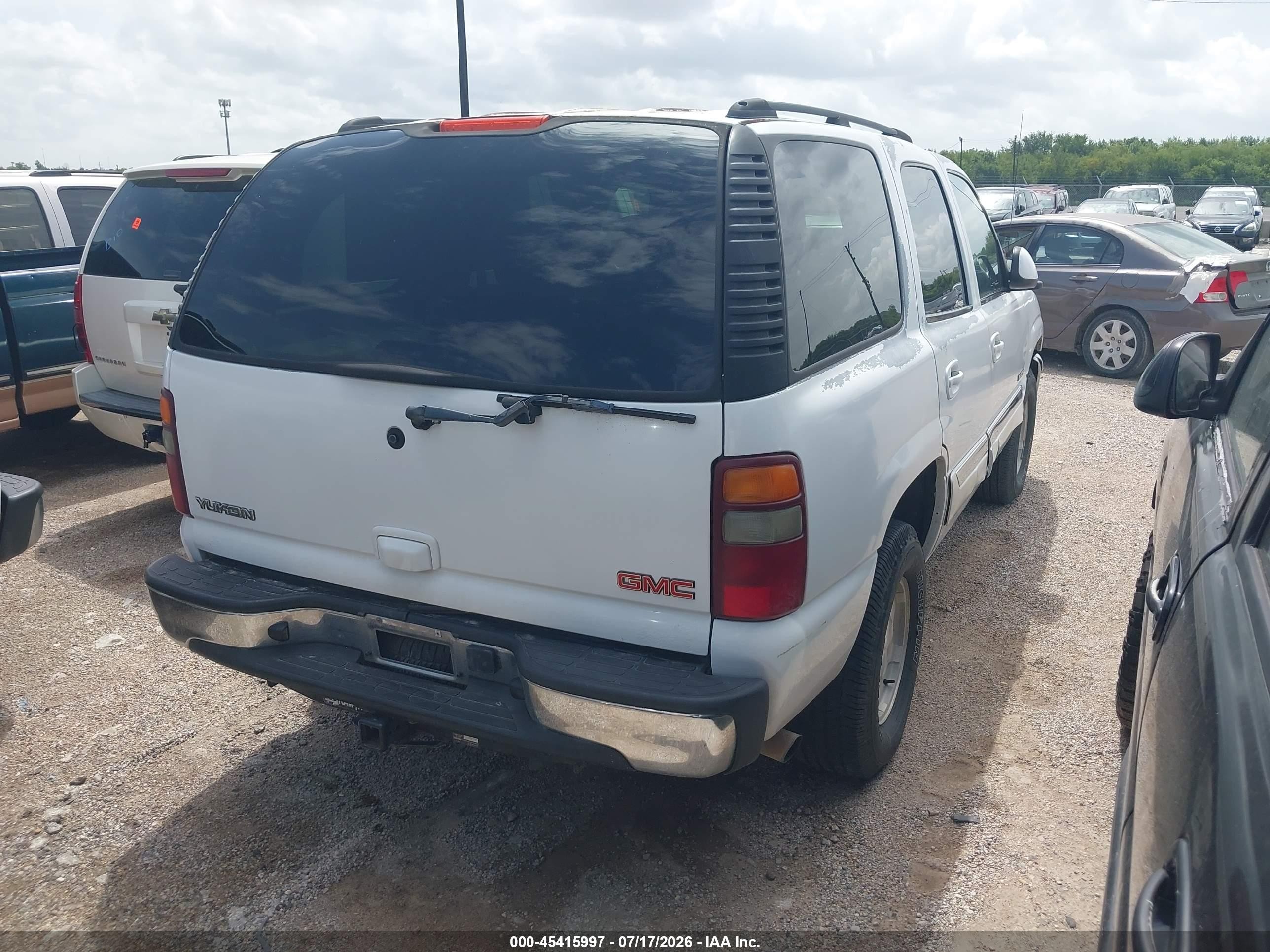 2003 Gmc Yukon Sle White vin: 1GKEC13T23J149392