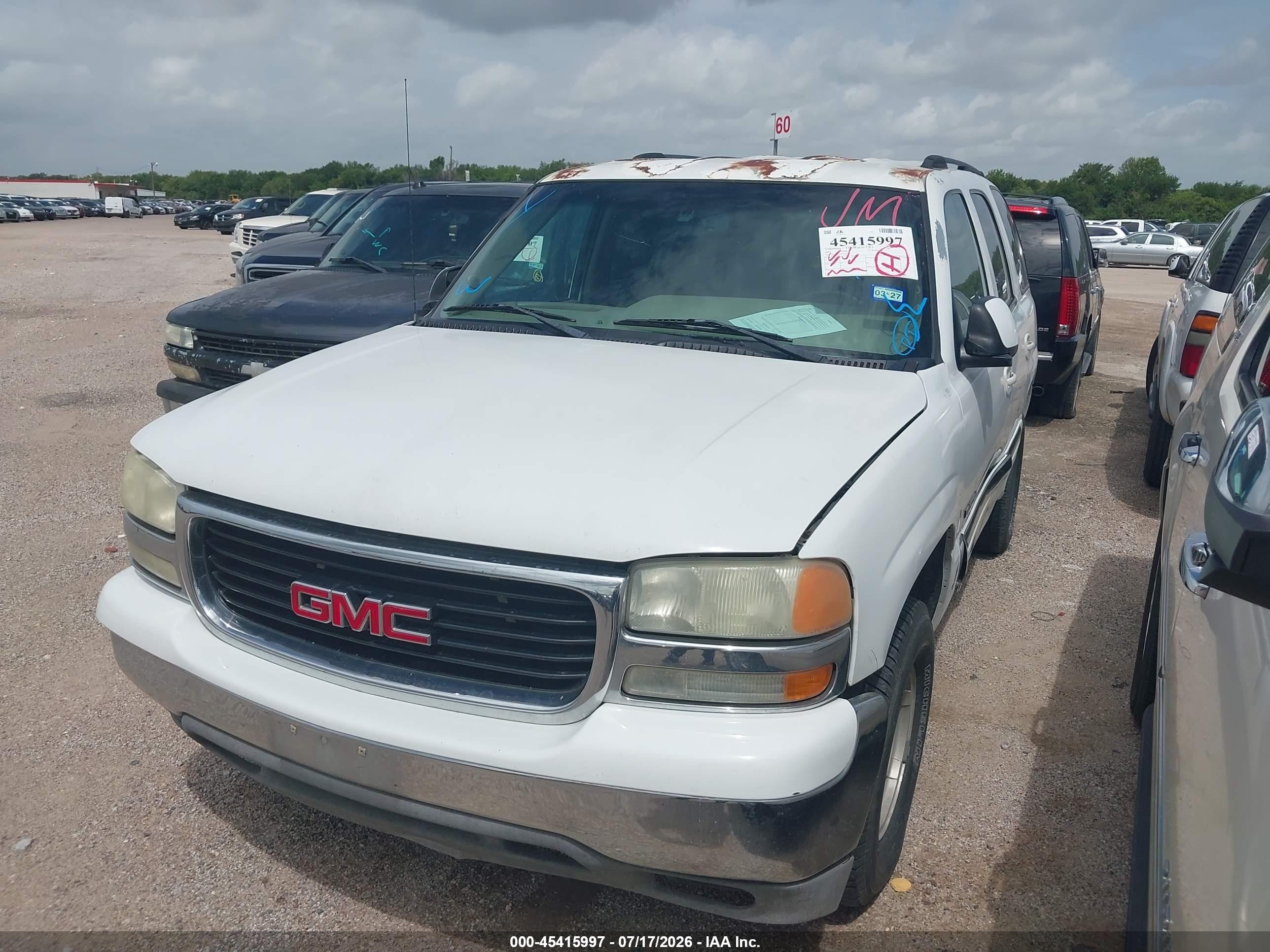2003 Gmc Yukon Sle White vin: 1GKEC13T23J149392
