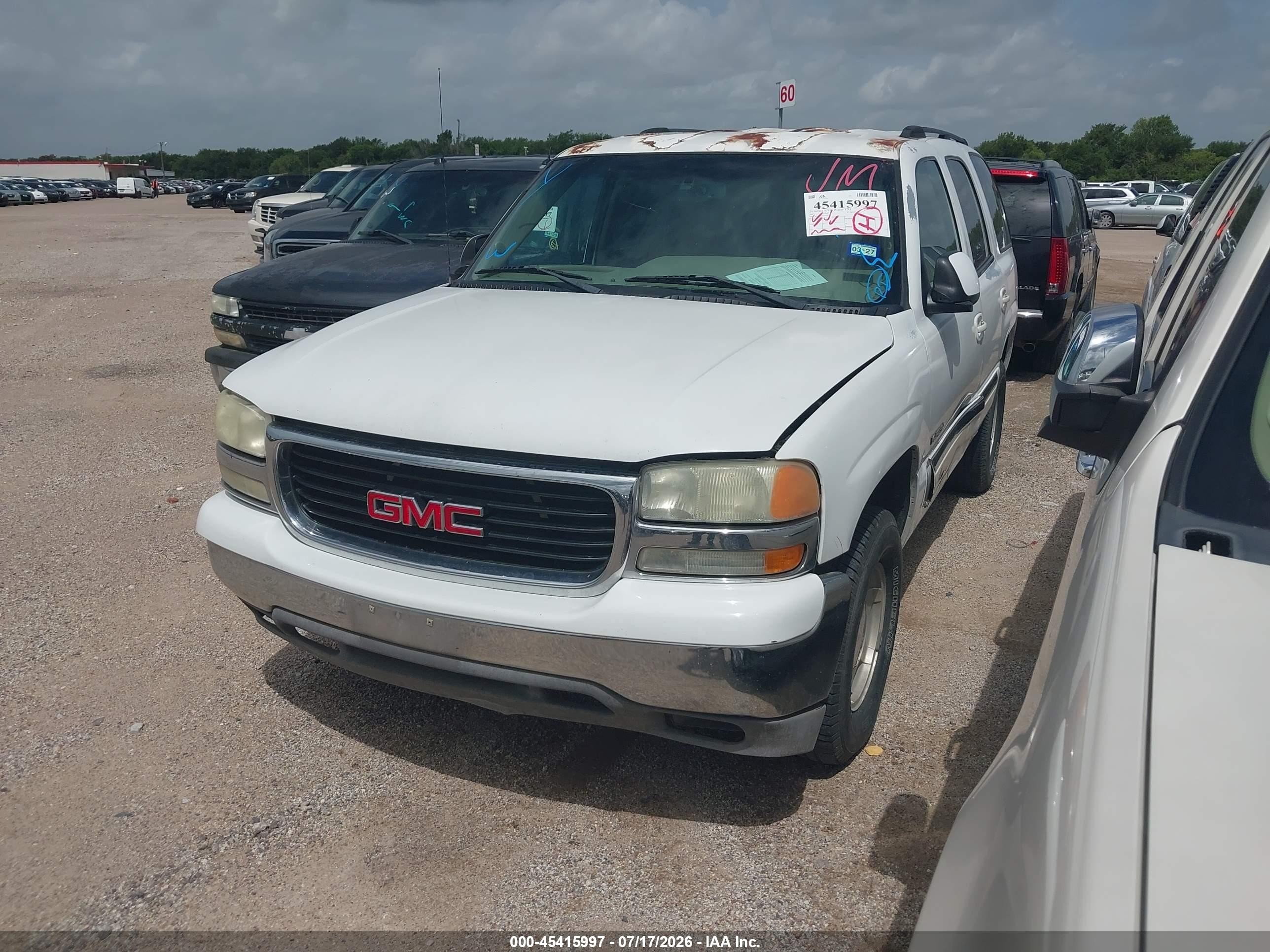 2003 Gmc Yukon Sle White vin: 1GKEC13T23J149392