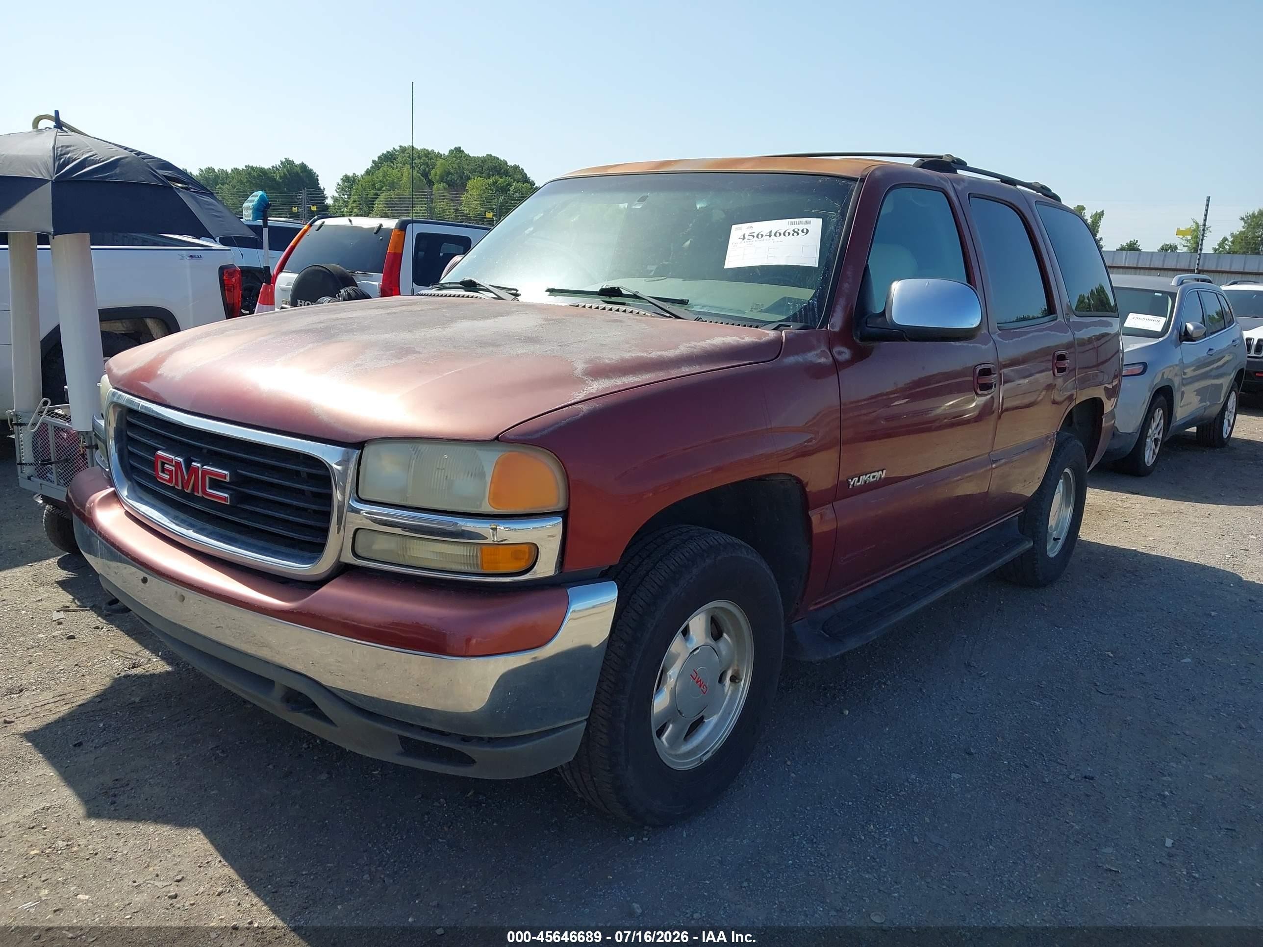2001 Gmc Yukon Slt Burgundy vin: 1GKEC13T91J262558