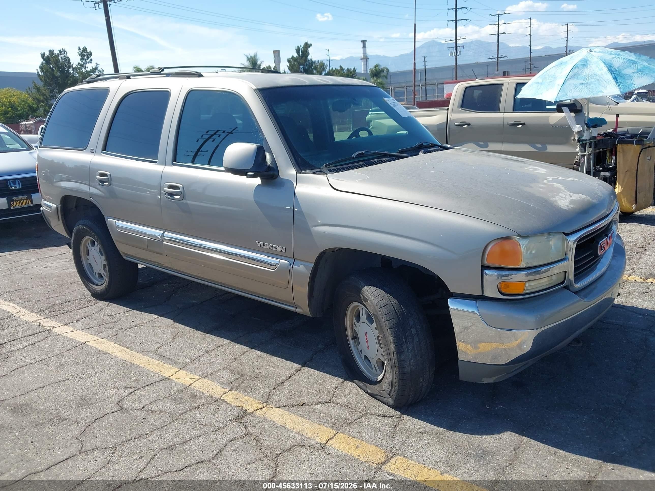2002 Gmc Yukon Sle Beige vin: 1GKEC13V32R128679