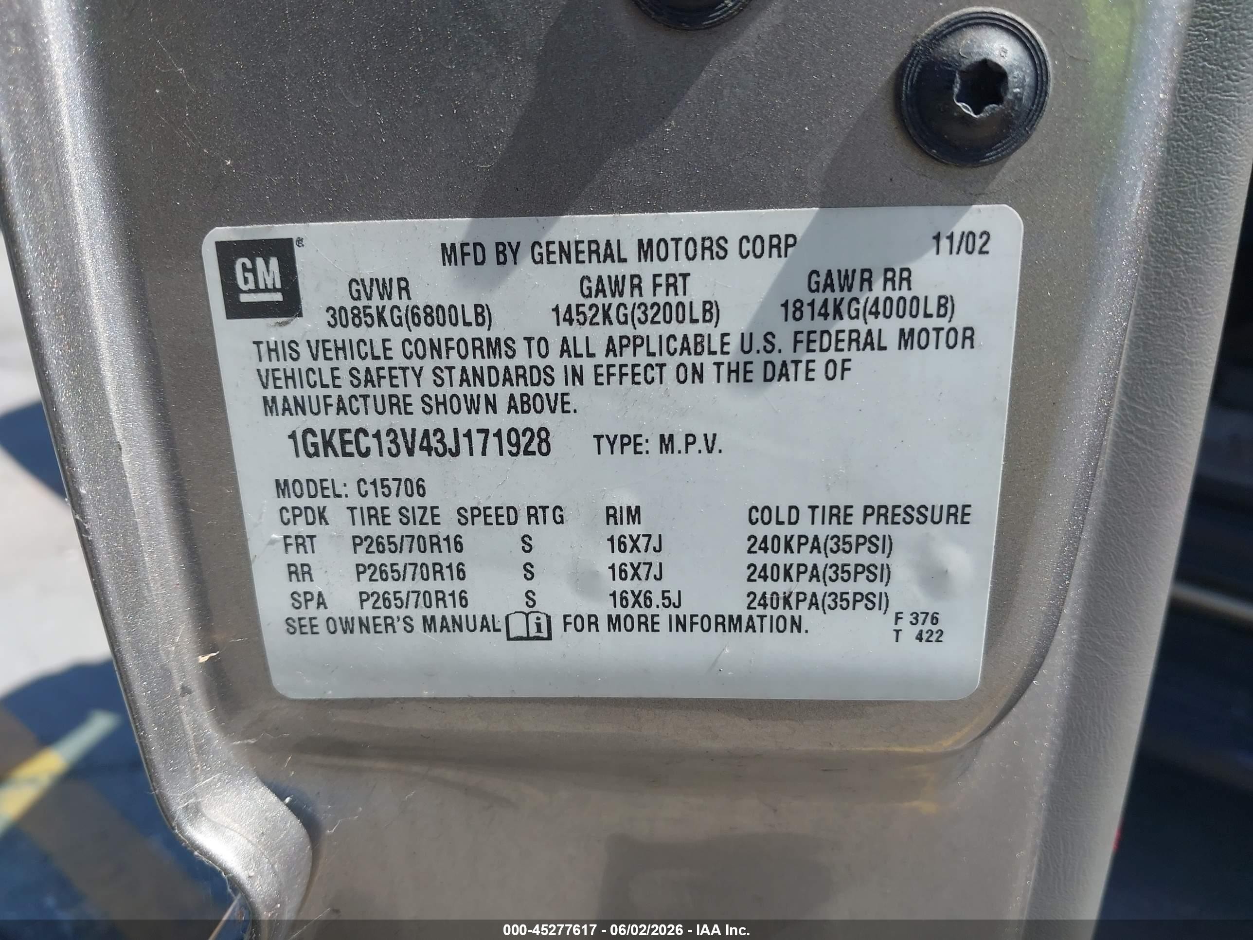 2003 Gmc Yukon Sle Коричневый vin: 1GKEC13V43J171928