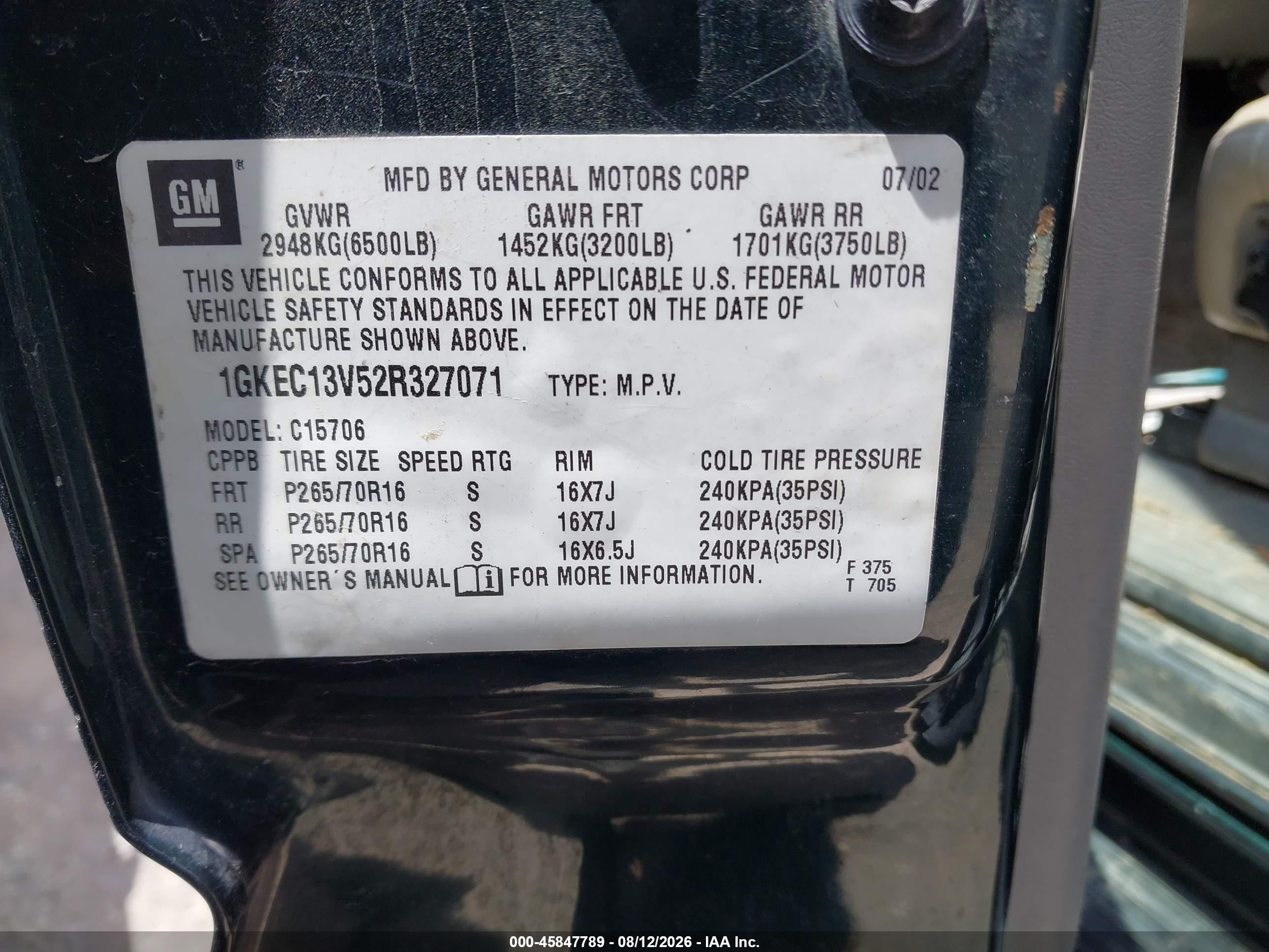 2002 Gmc Yukon Slt Green vin: 1GKEC13V52R327071