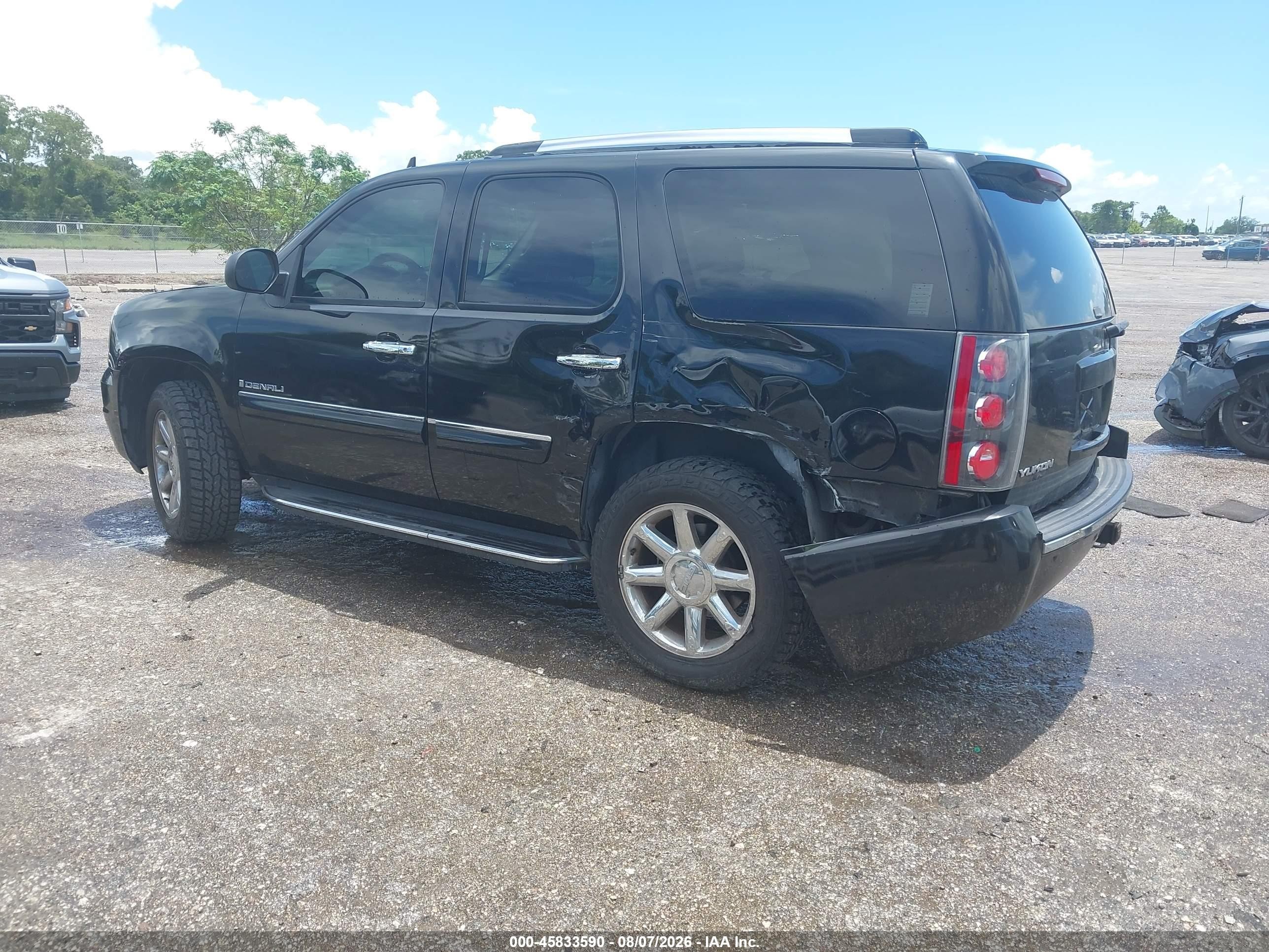 2008 Gmc Yukon Denali Black vin: 1GKEC63858J215157