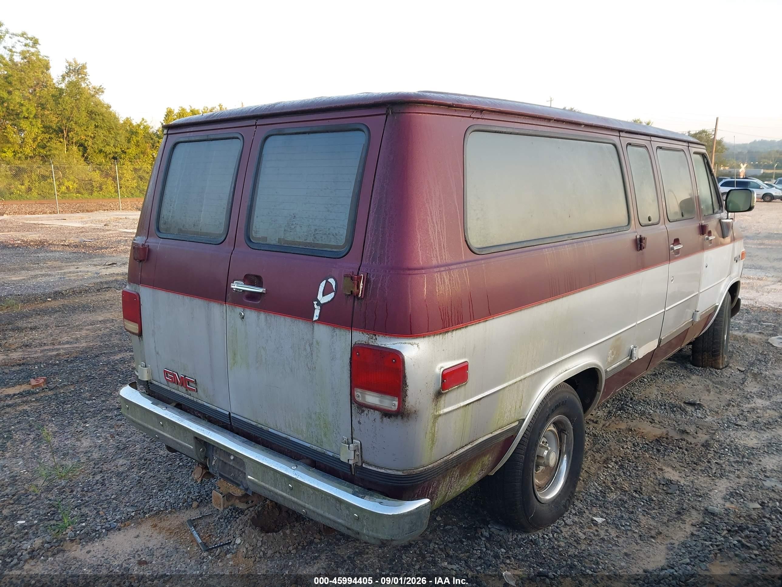 1993 Gmc Rally Wagon G2500 Red vin: 1GKEG25K9PF516957