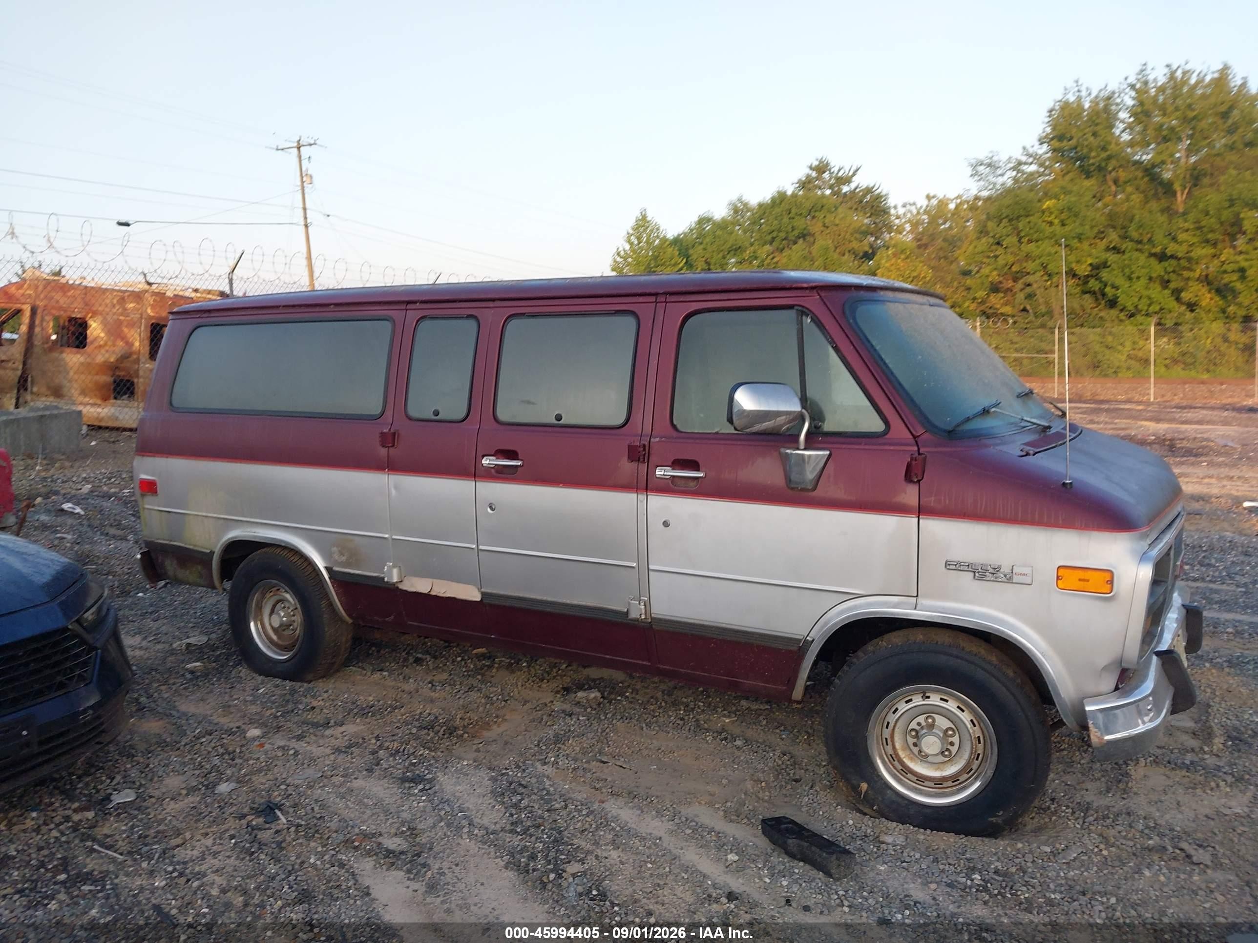 1993 Gmc Rally Wagon G2500 Red vin: 1GKEG25K9PF516957