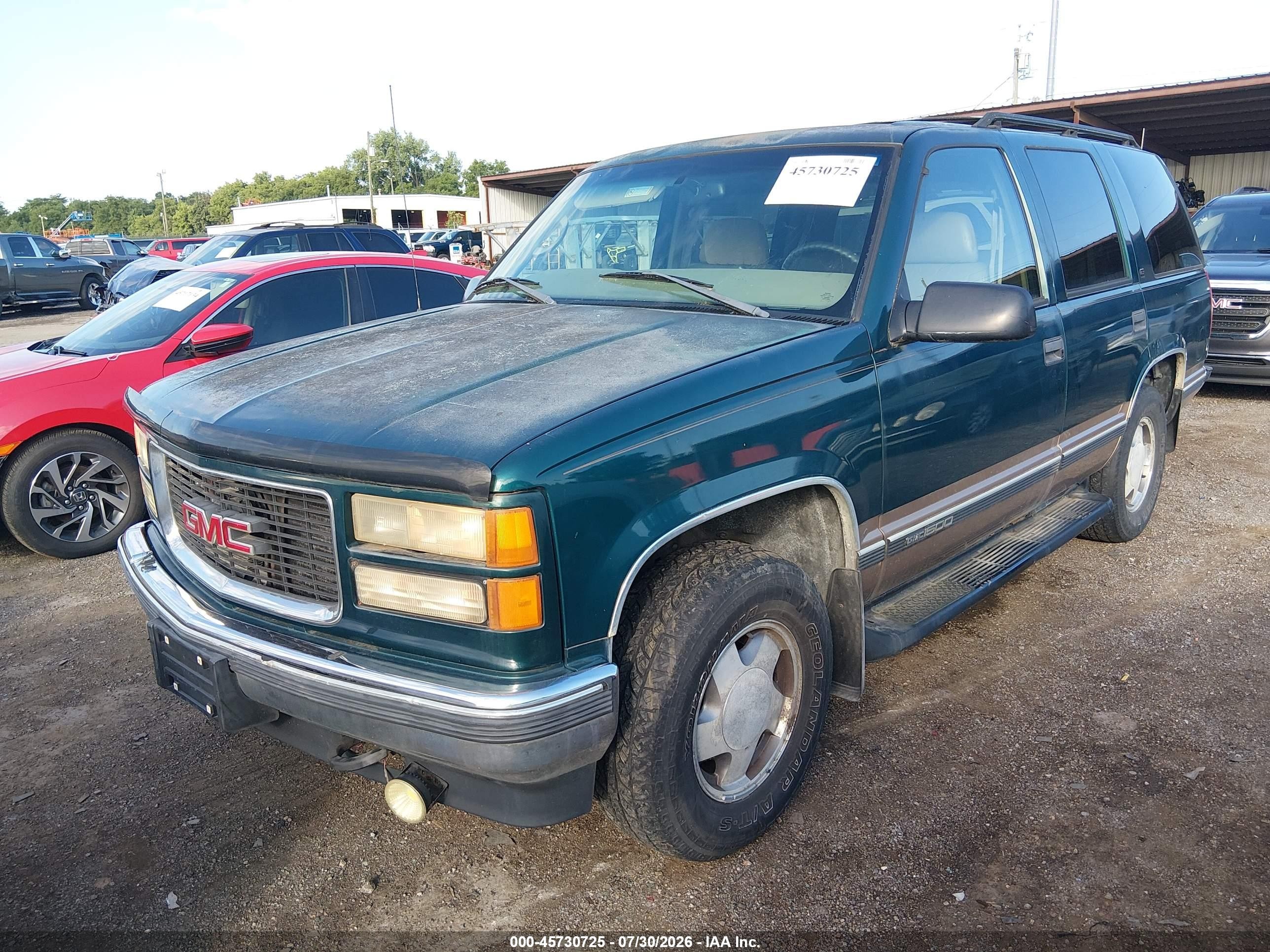 1997 Gmc Yukon Slt Cmi Green vin: 1GKEK13R7VJ758603