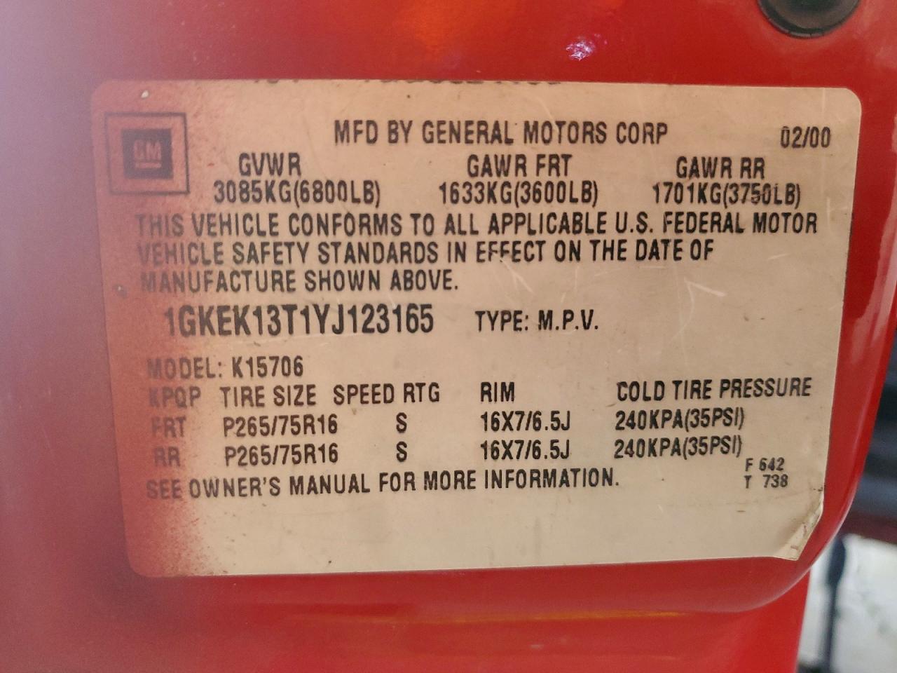 2000 Gmc Yukon Темно-бордовый vin: 1GKEK13T1YJ123165