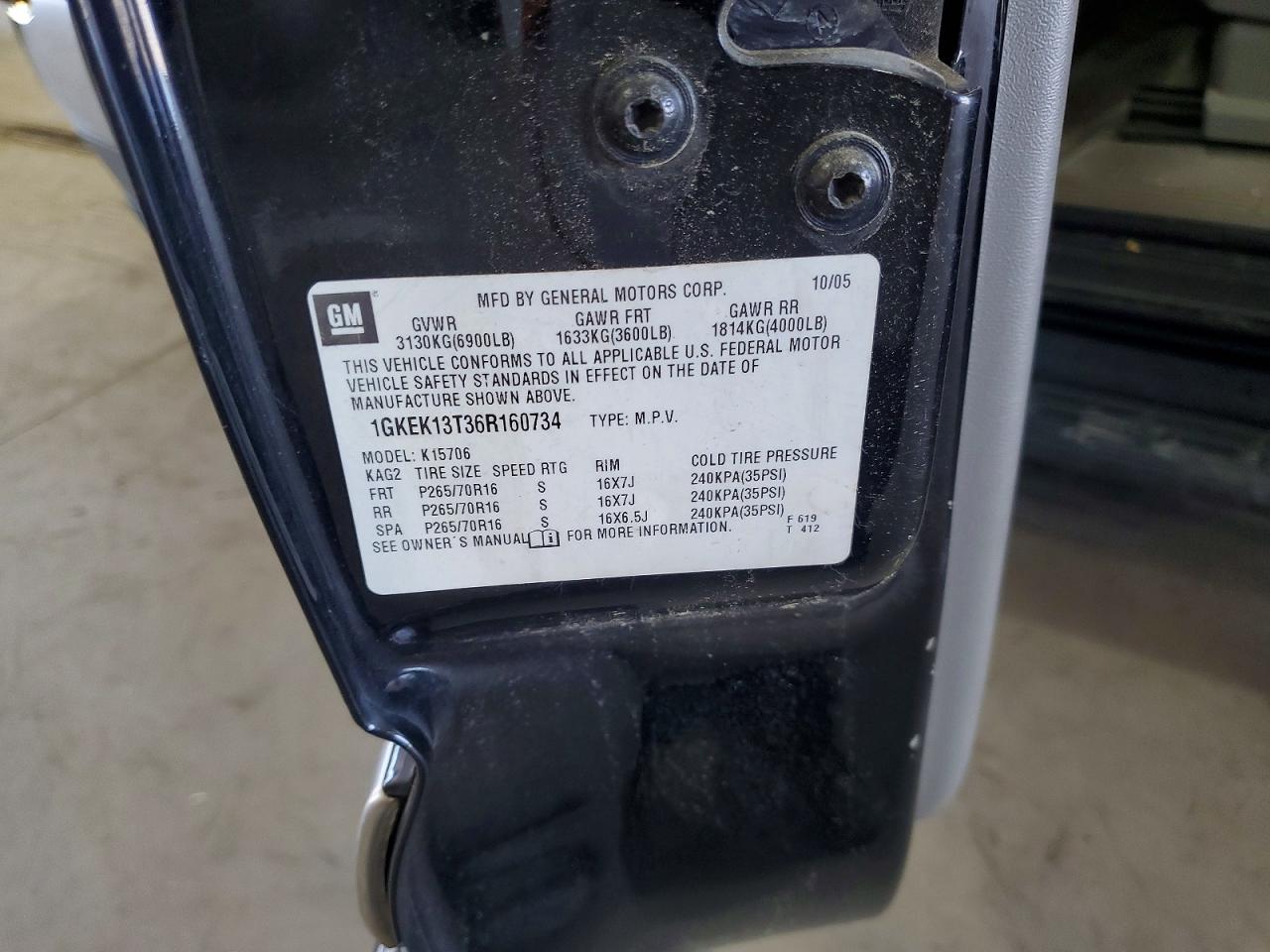 2006 Gmc Yukon Черный vin: 1GKEK13T36R160734