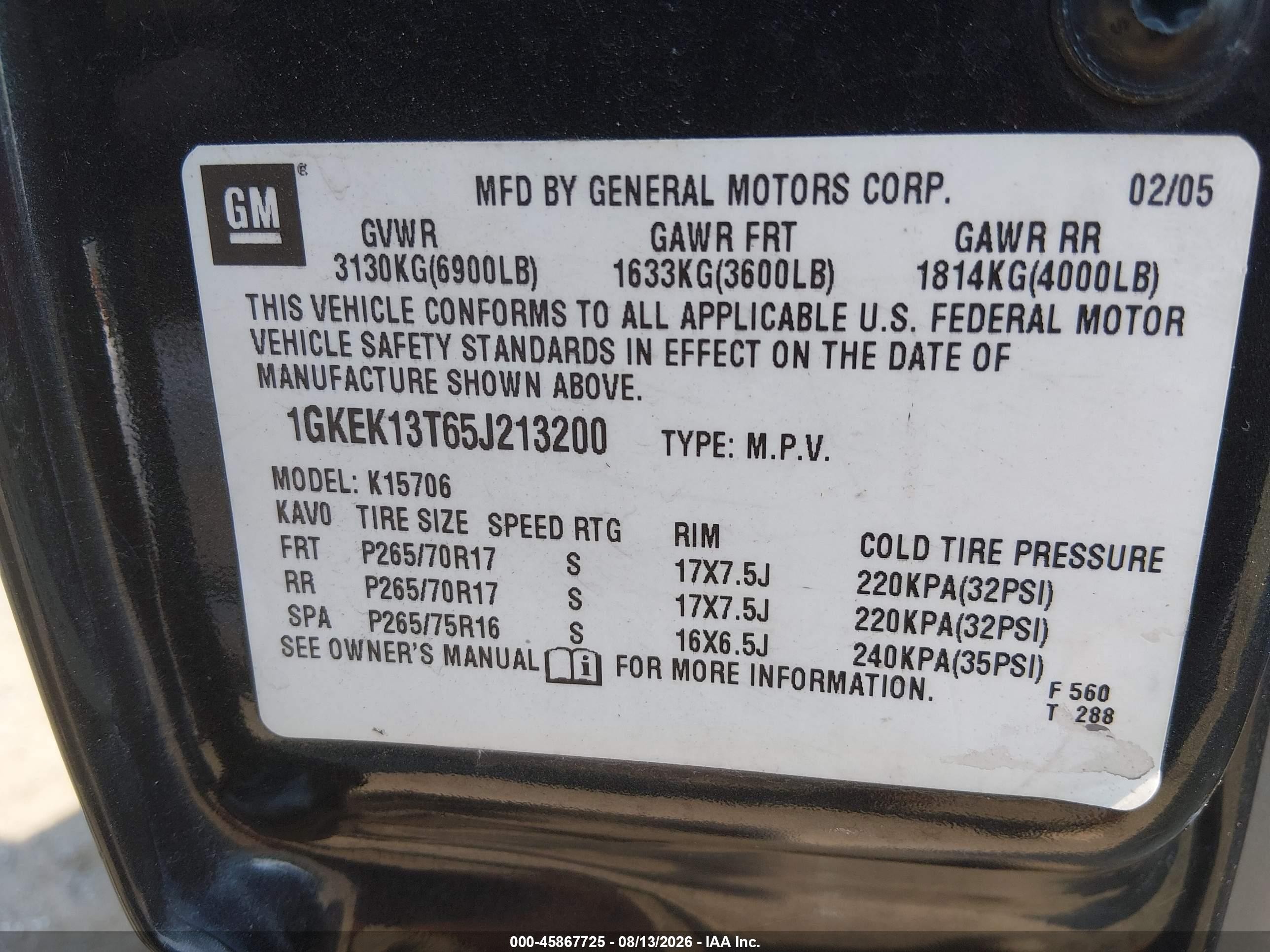 2005 Gmc Yukon Slt Black vin: 1GKEK13T65J213200