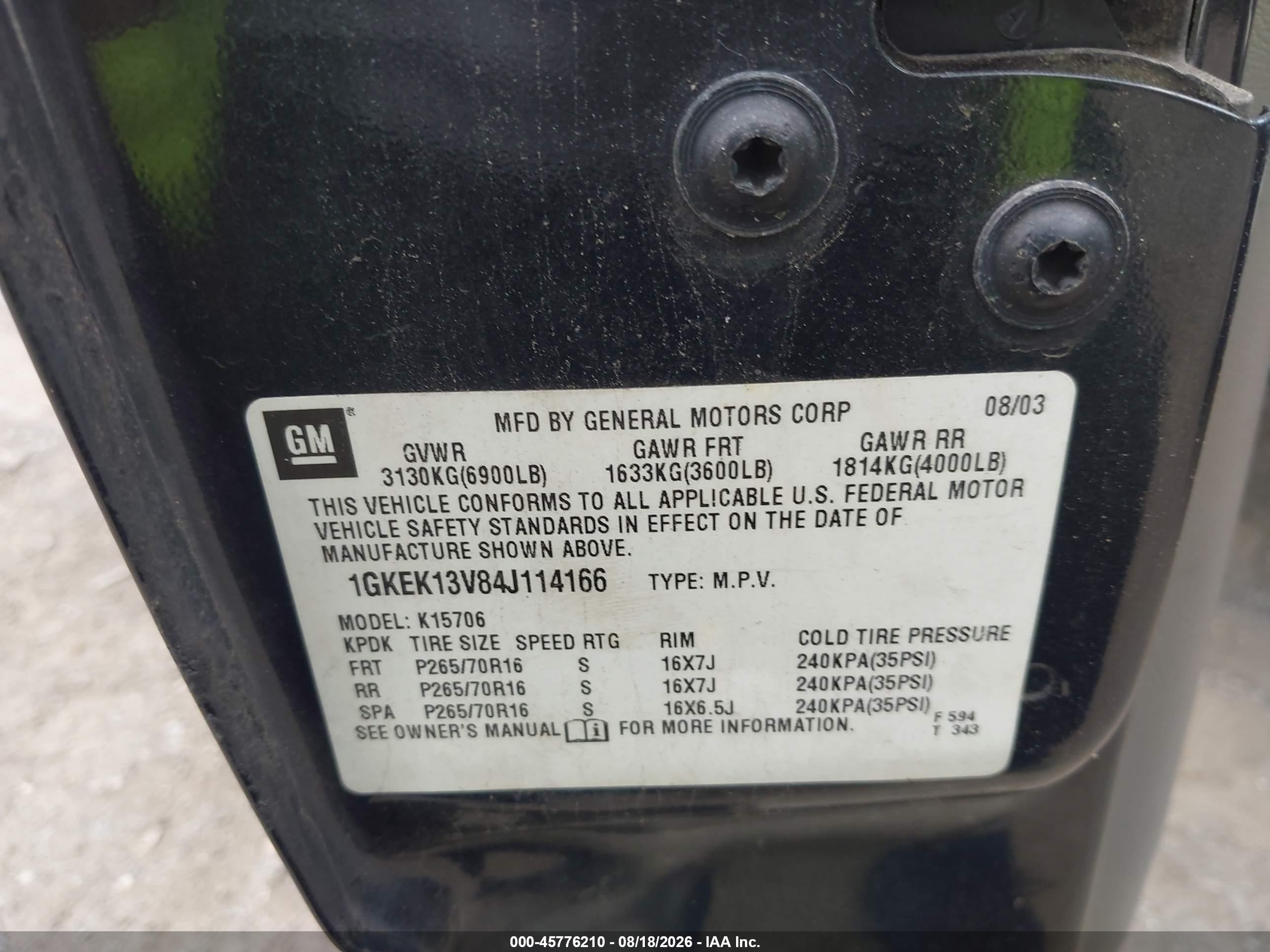 2004 Gmc Yukon Sle Серый vin: 1GKEK13V84J114166