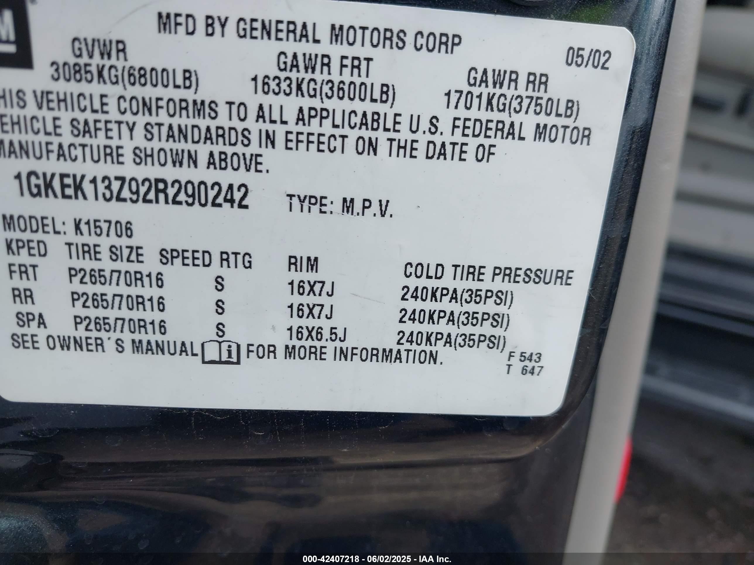 2002 Gmc Yukon Slt Black vin: 1GKEK13Z92R290242