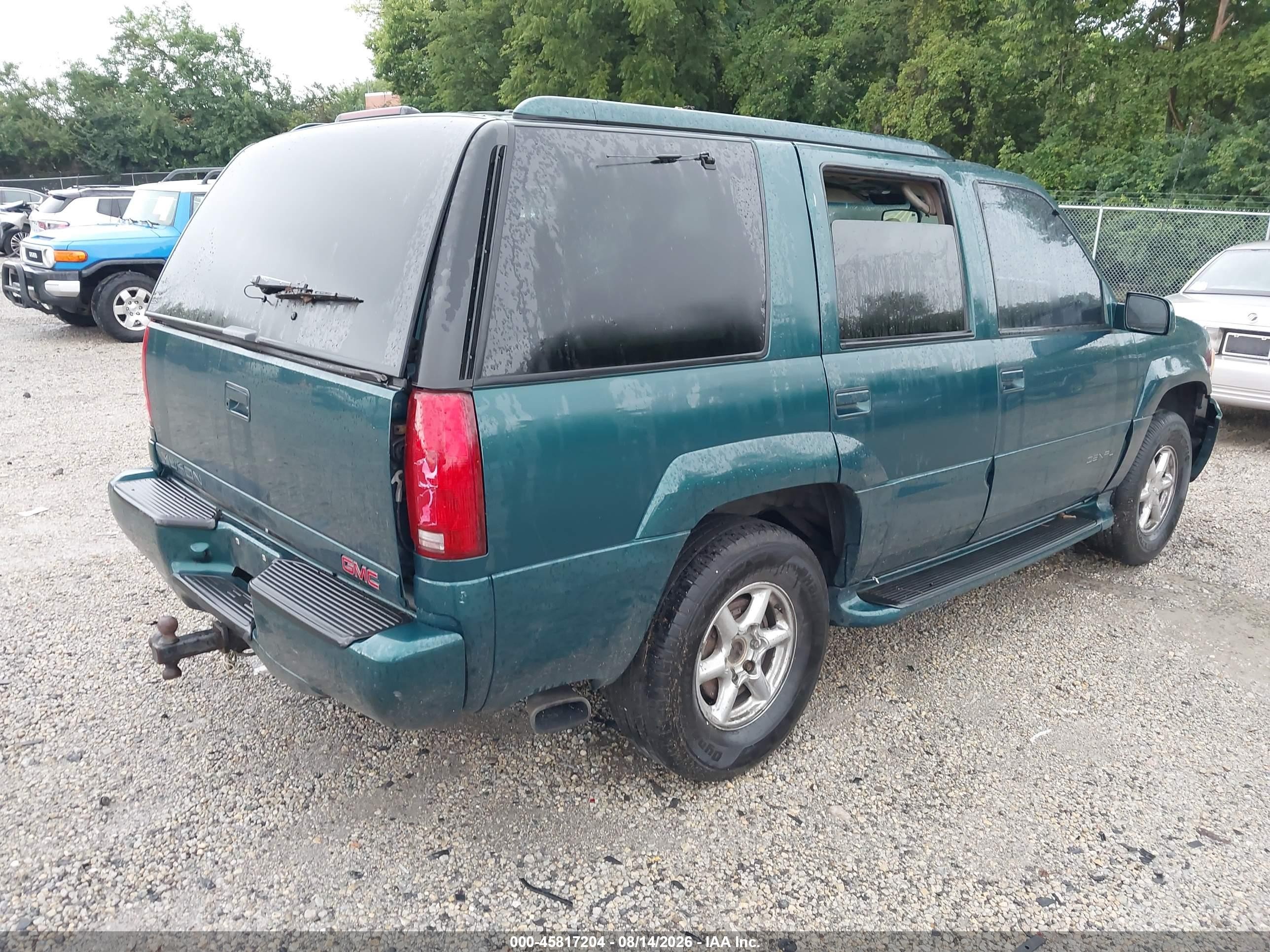 2000 Gmc Yukon Denali   Green vin: 1GKEK63R1YR174359