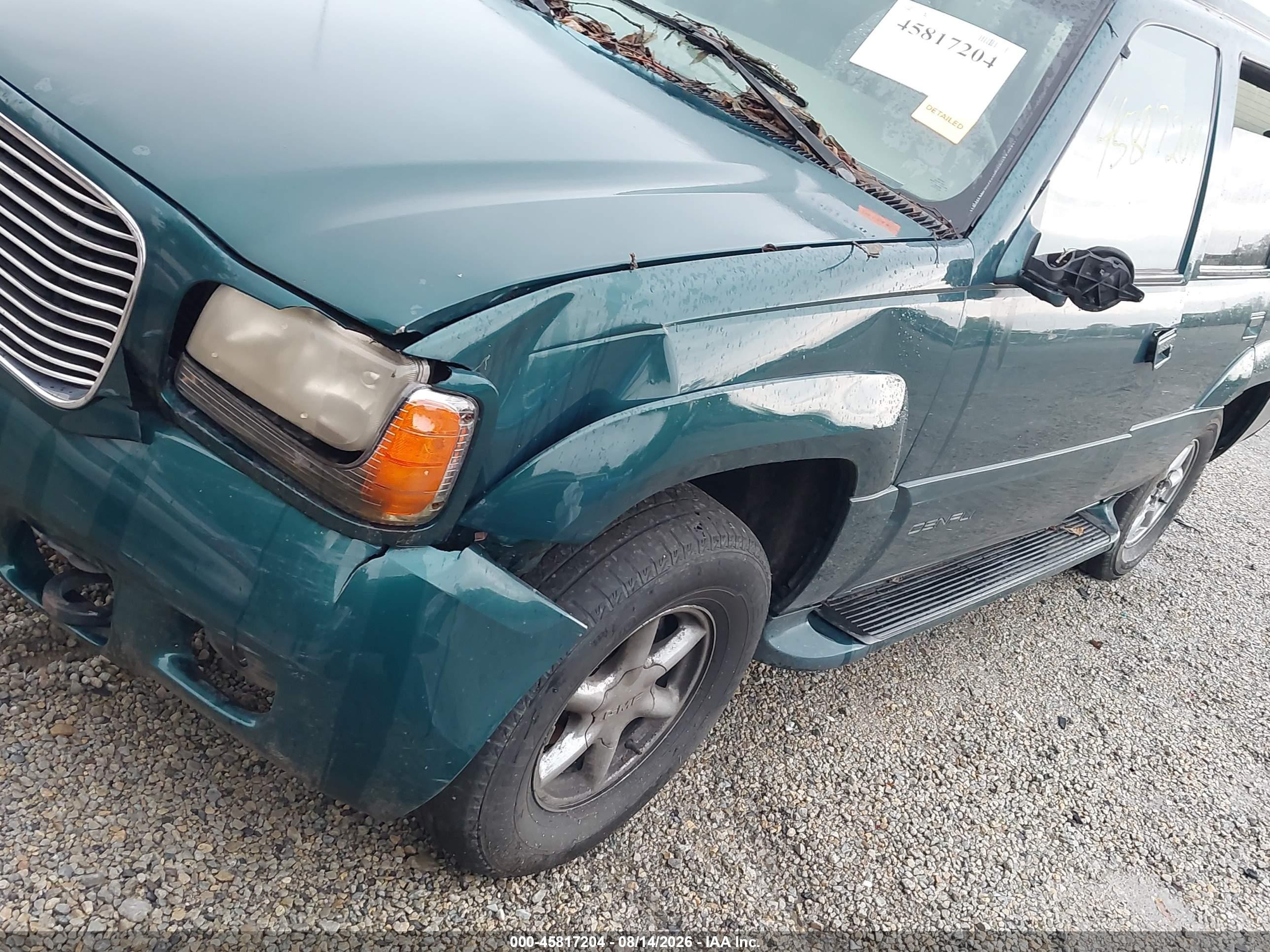 2000 Gmc Yukon Denali   Green vin: 1GKEK63R1YR174359