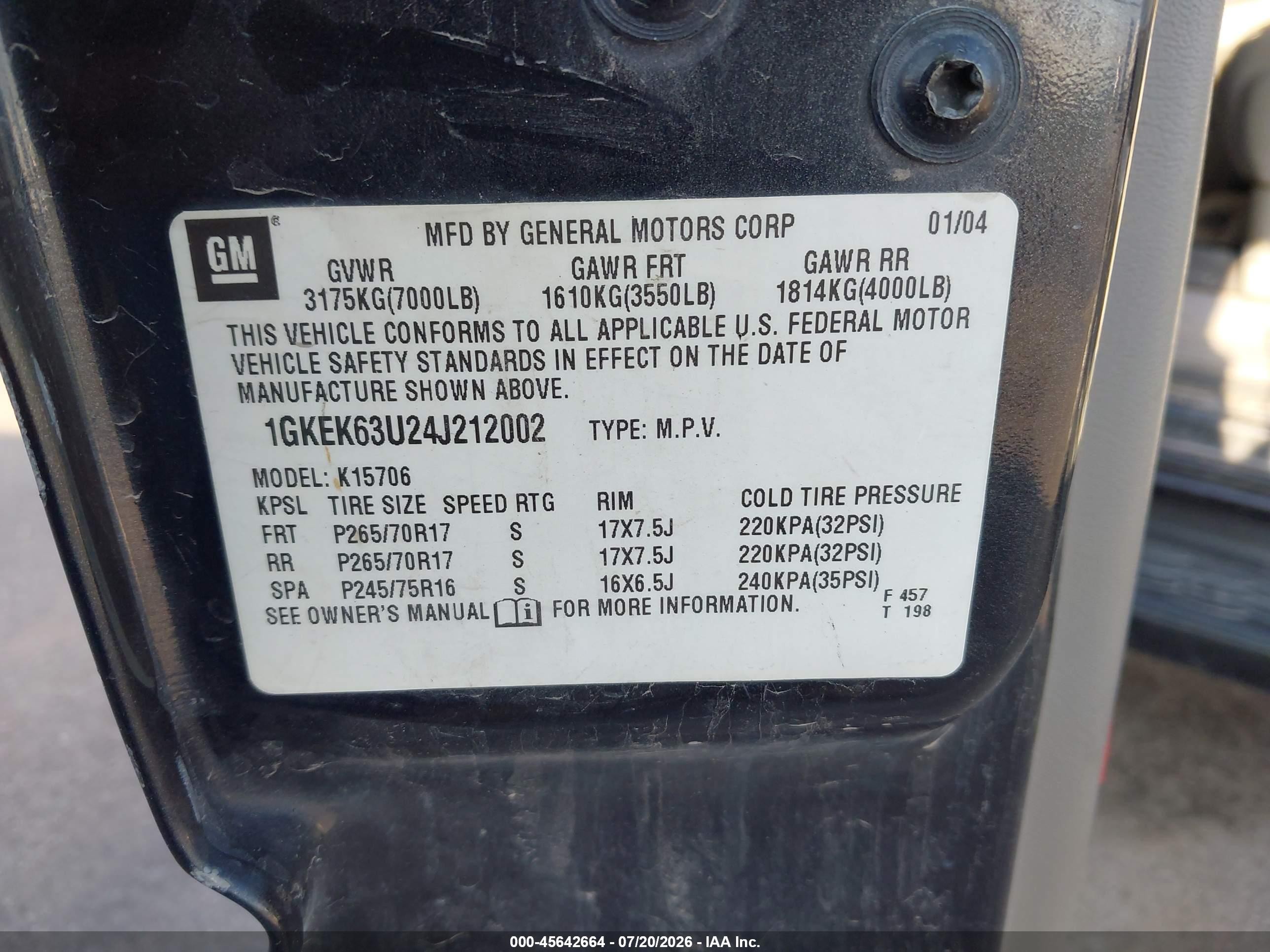 2004 Gmc Yukon Denali Gray vin: 1GKEK63U24J212002