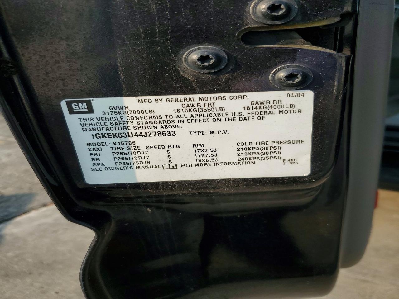 2004 Gmc Yukon Denali Серый vin: 1GKEK63U44J278633