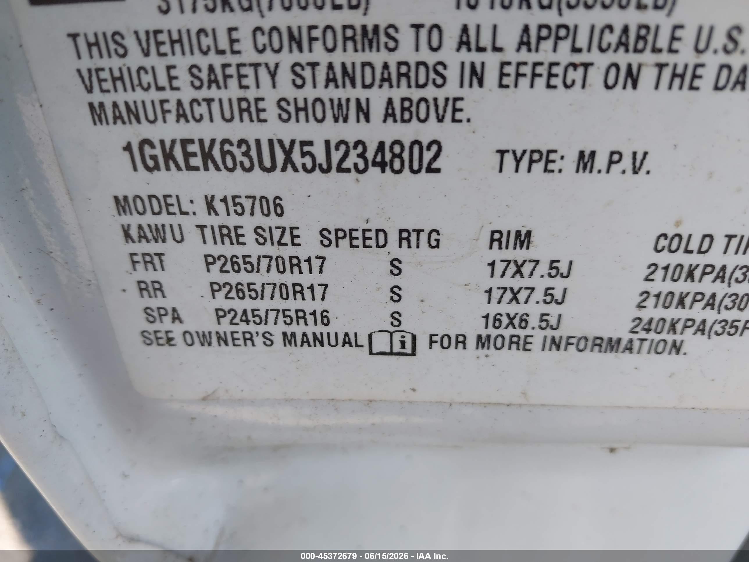 2005 Gmc Yukon Denali Белый vin: 1GKEK63UX5J234802