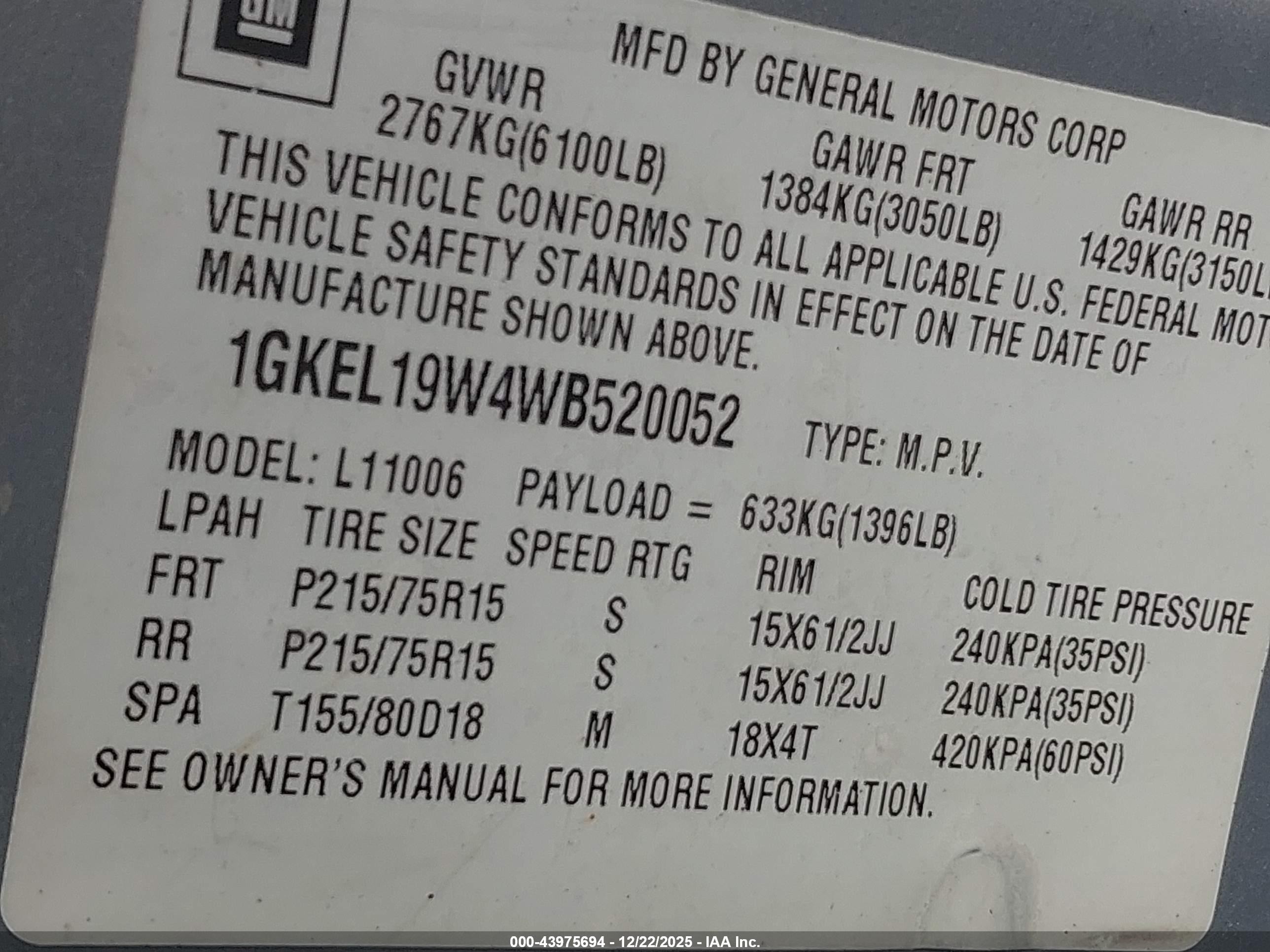 1998 Gmc Safari Sle Silver vin: 1GKEL19W4WB520052