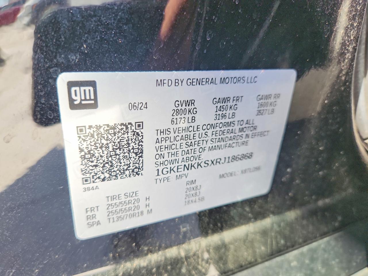 2024 Gmc Acadia Uplevel Black vin: 1GKENKKSXRJ186868
