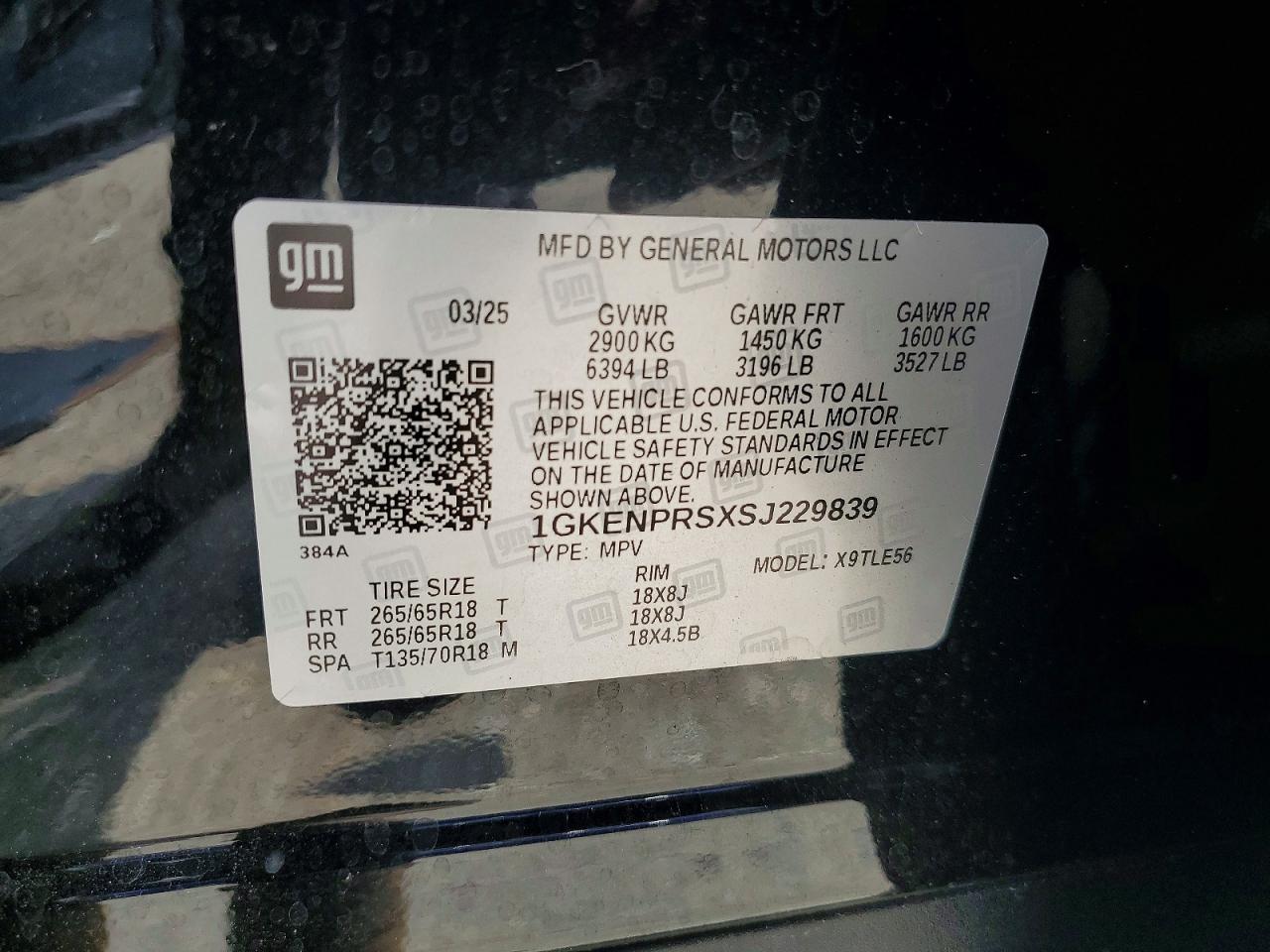 2025 Gmc Acadia At4 Black vin: 1GKENPRSXSJ229839