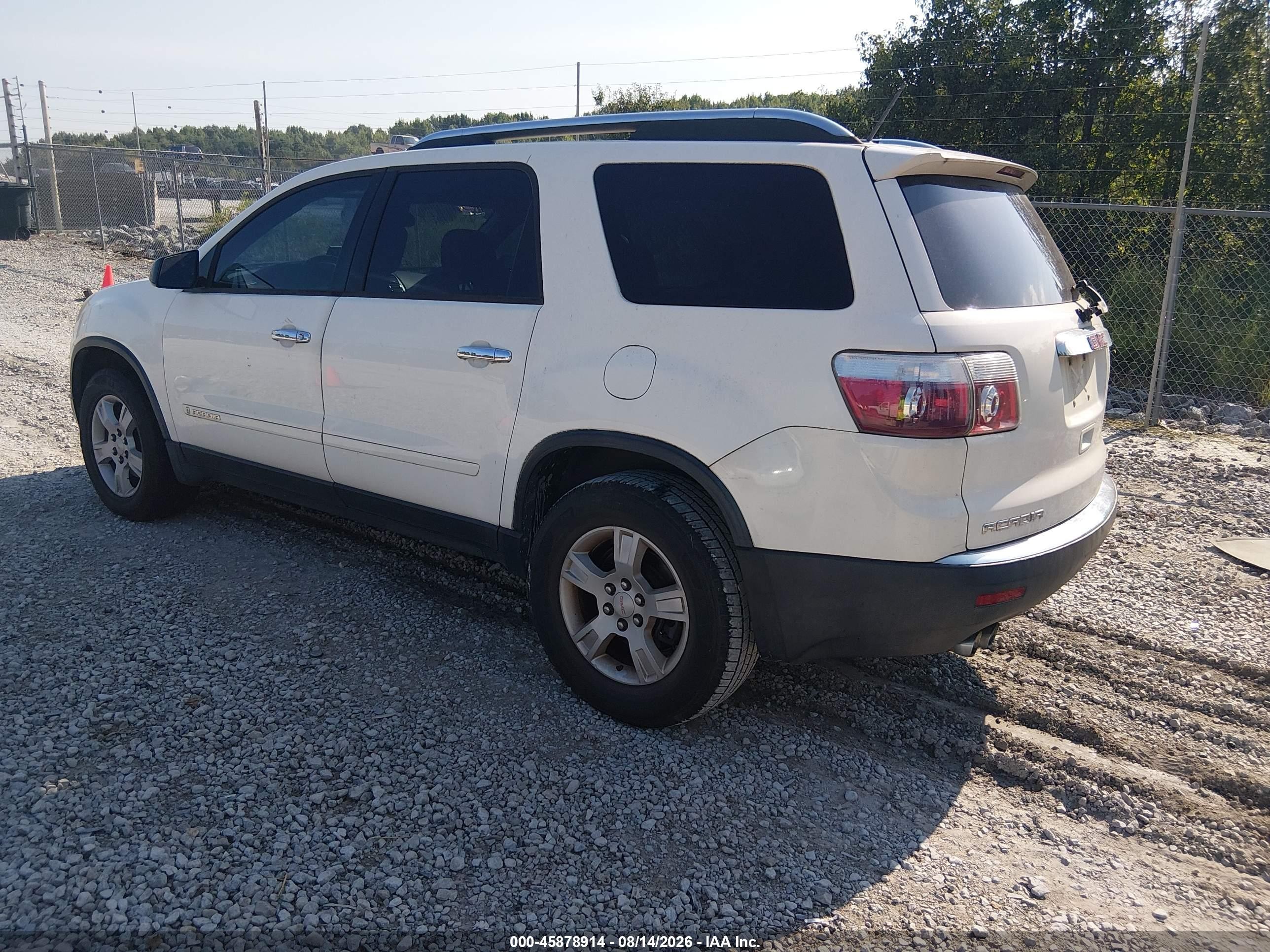 2008 Gmc Acadia Sle-1 Белый vin: 1GKER13758J119828