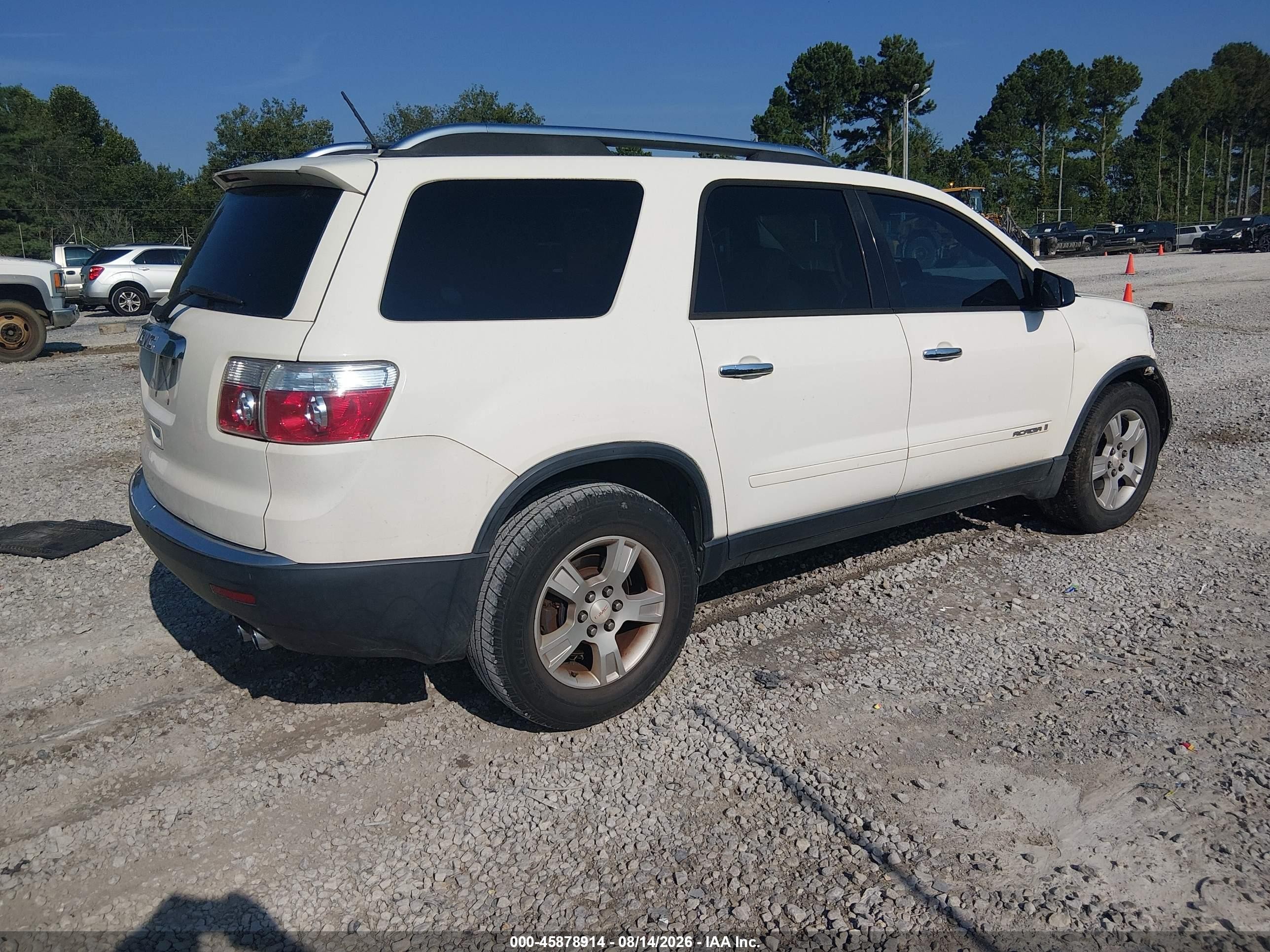 2008 Gmc Acadia Sle-1 Белый vin: 1GKER13758J119828