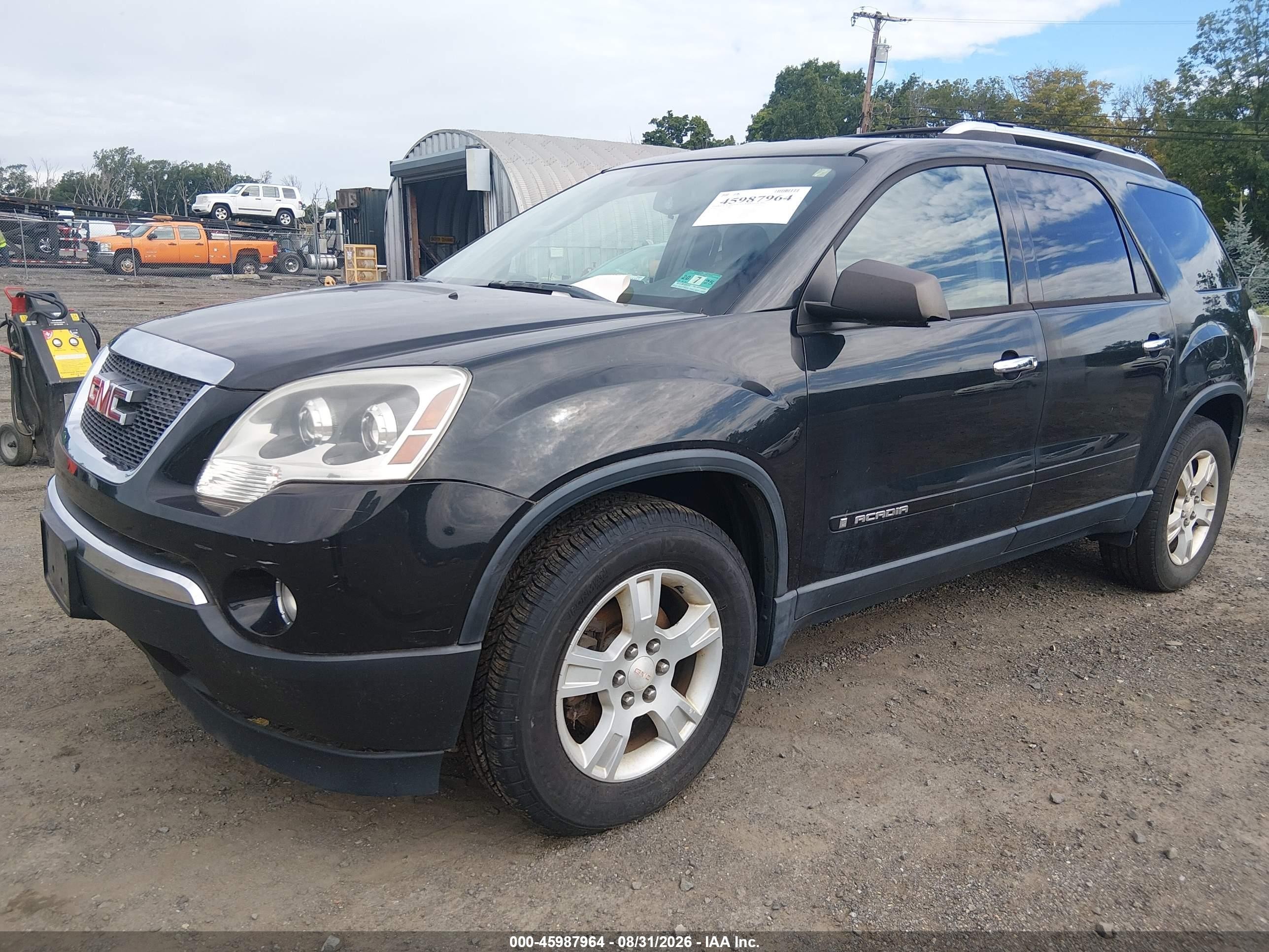 2008 Gmc Acadia Sle-1 Black vin: 1GKER13768J292872