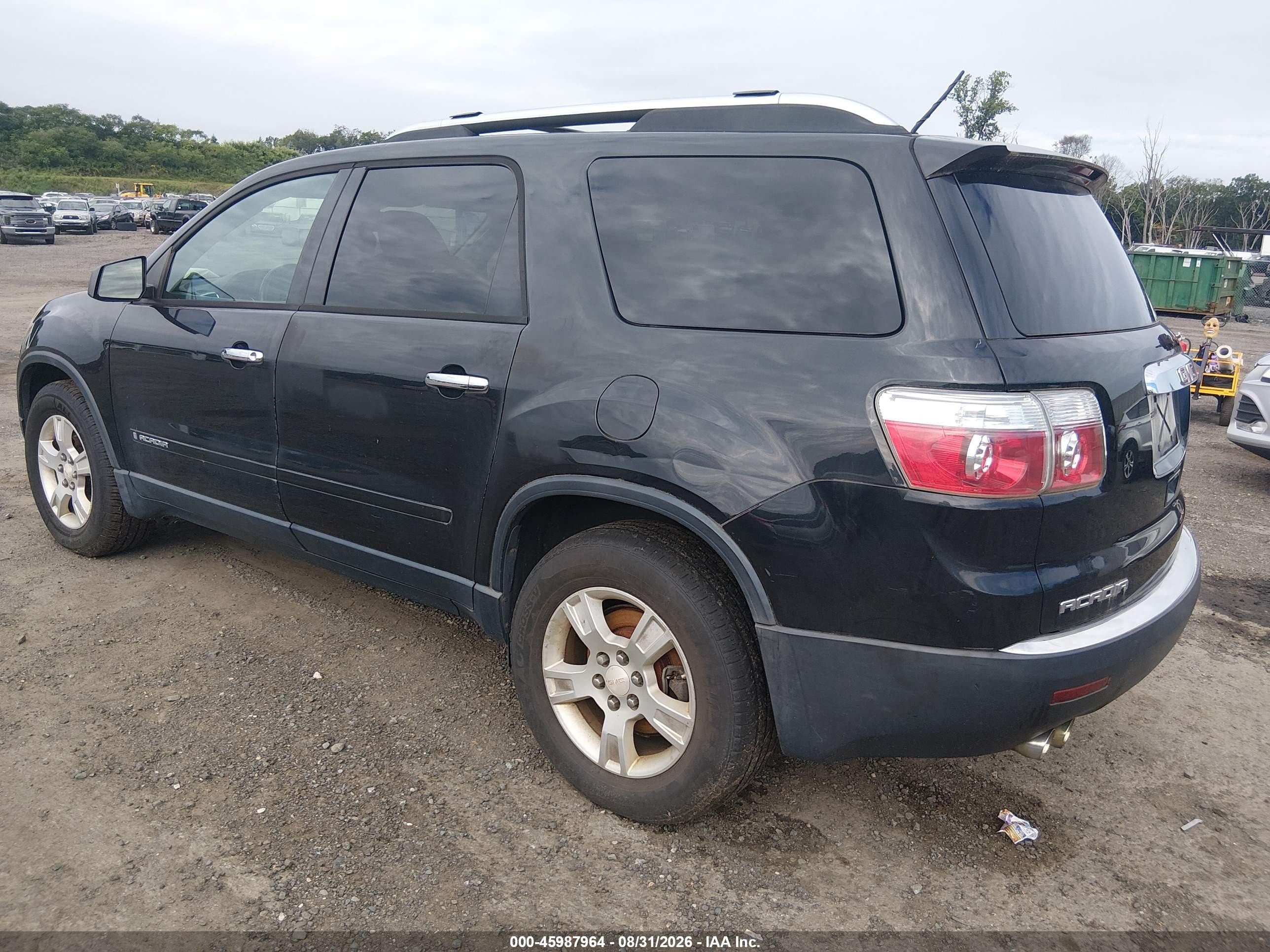 2008 Gmc Acadia Sle-1 Black vin: 1GKER13768J292872