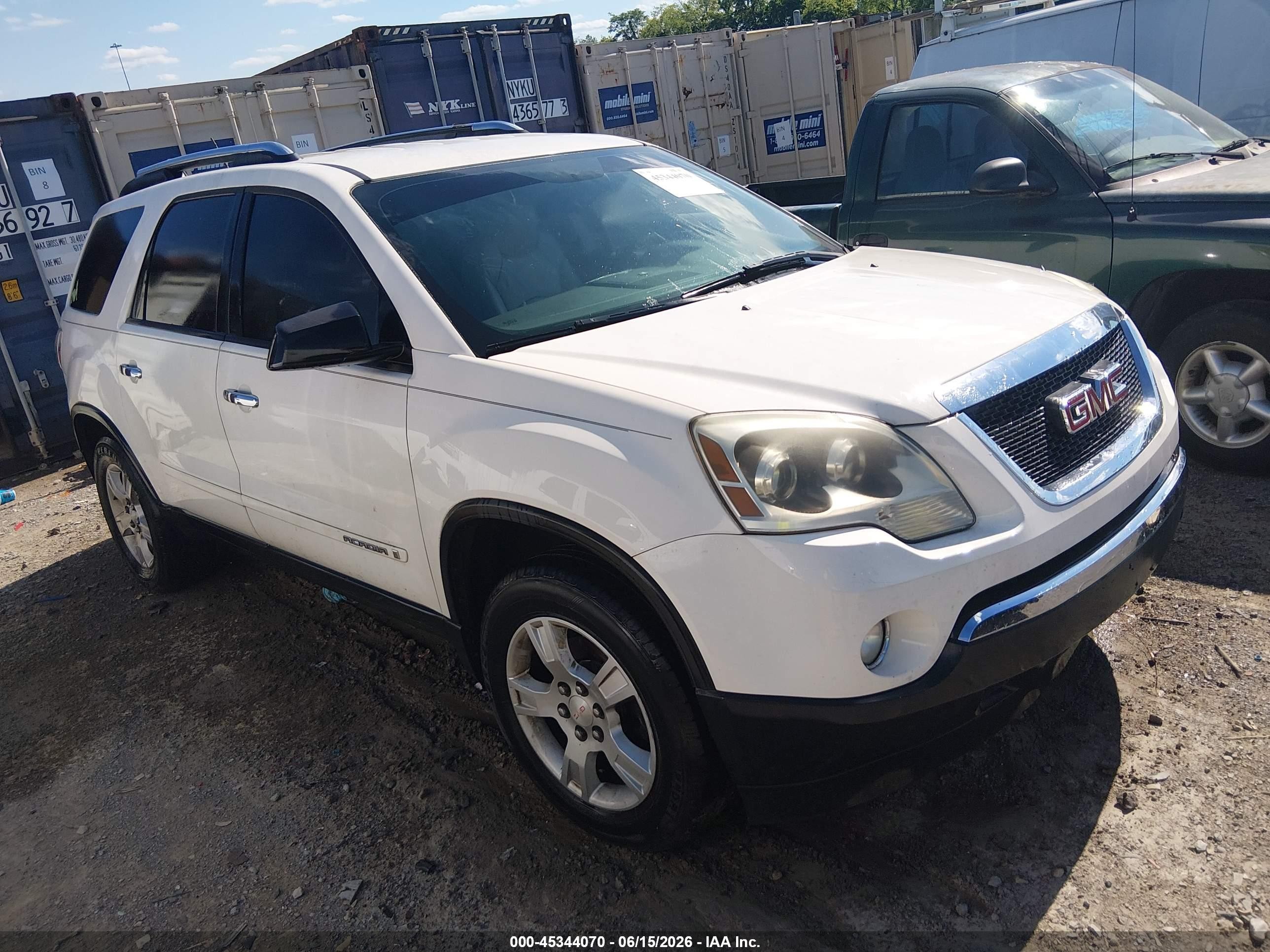 2007 Gmc Acadia Sle-1 White vin: 1GKER137X7J145808