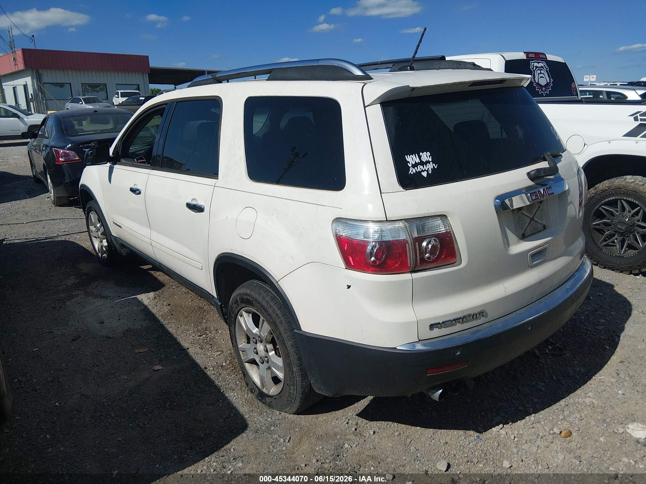 2007 Gmc Acadia Sle-1 White vin: 1GKER137X7J145808