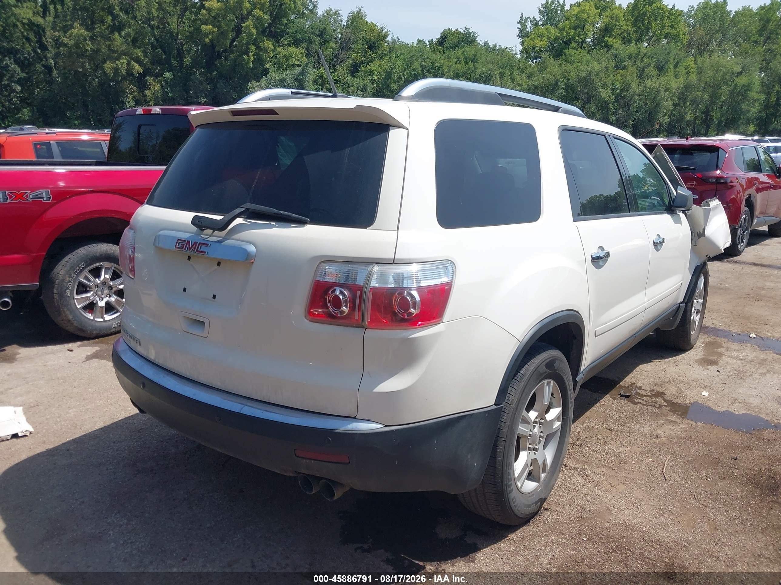 2009 Gmc Acadia Sle1 White vin: 1GKER13D09J179135