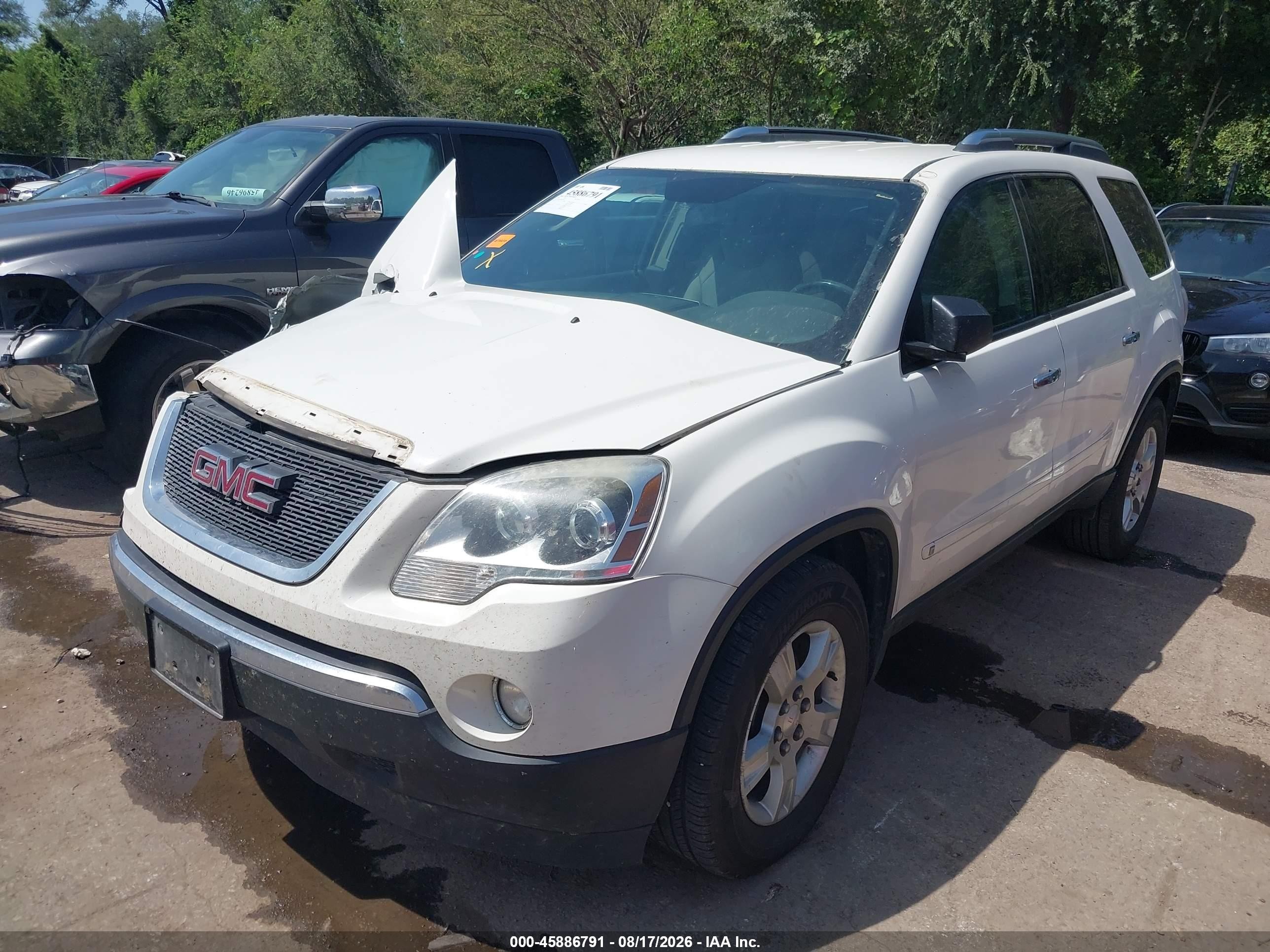 2009 Gmc Acadia Sle1 White vin: 1GKER13D09J179135