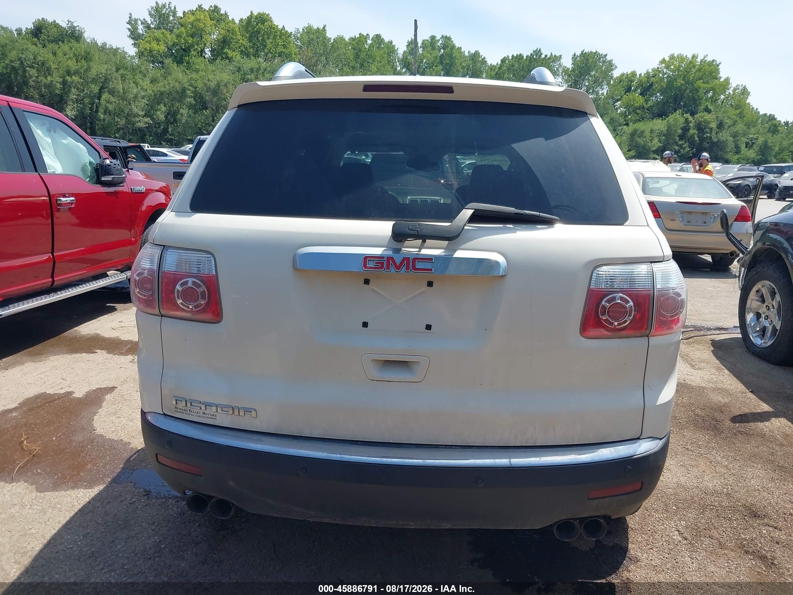 2009 Gmc Acadia Sle1 White vin: 1GKER13D09J179135