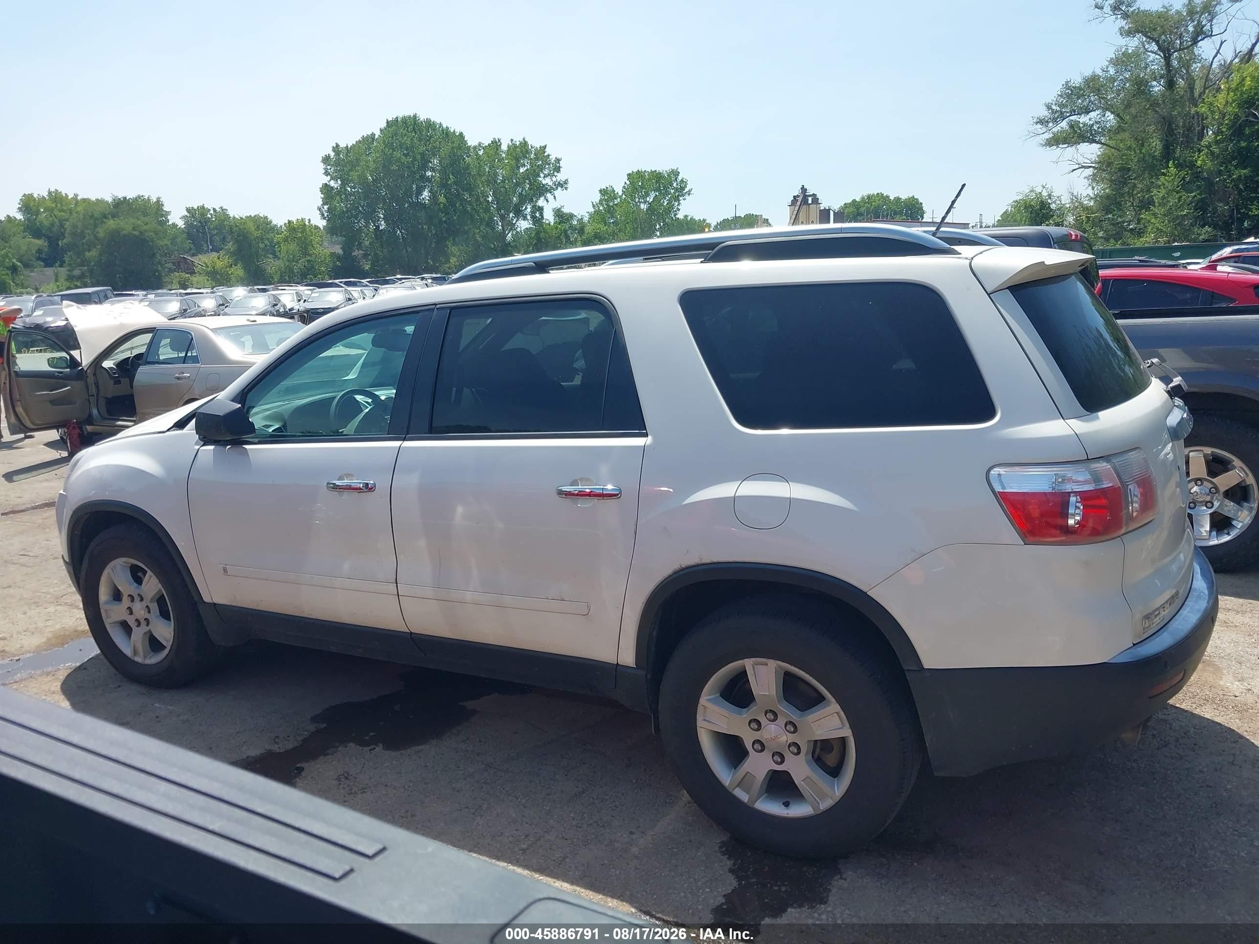 2009 Gmc Acadia Sle1 White vin: 1GKER13D09J179135