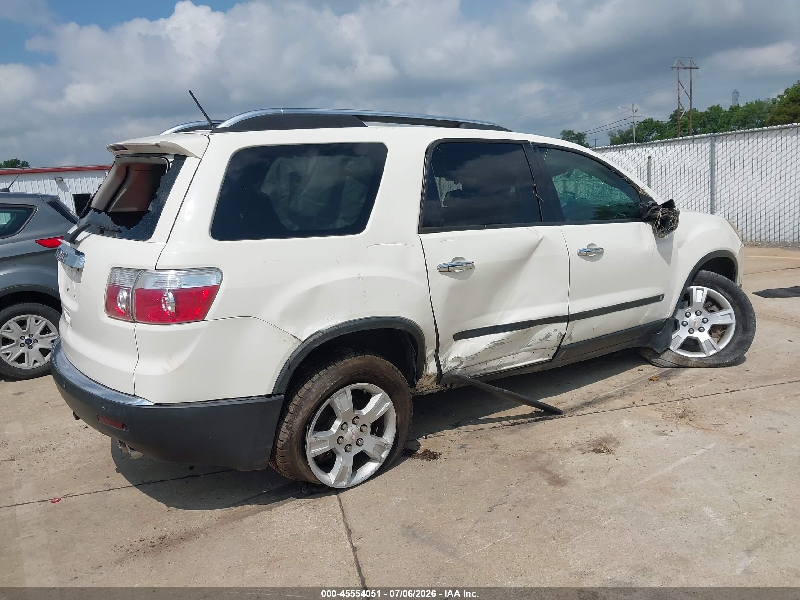 2009 Gmc Acadia Sle1 White vin: 1GKER13D59J219970