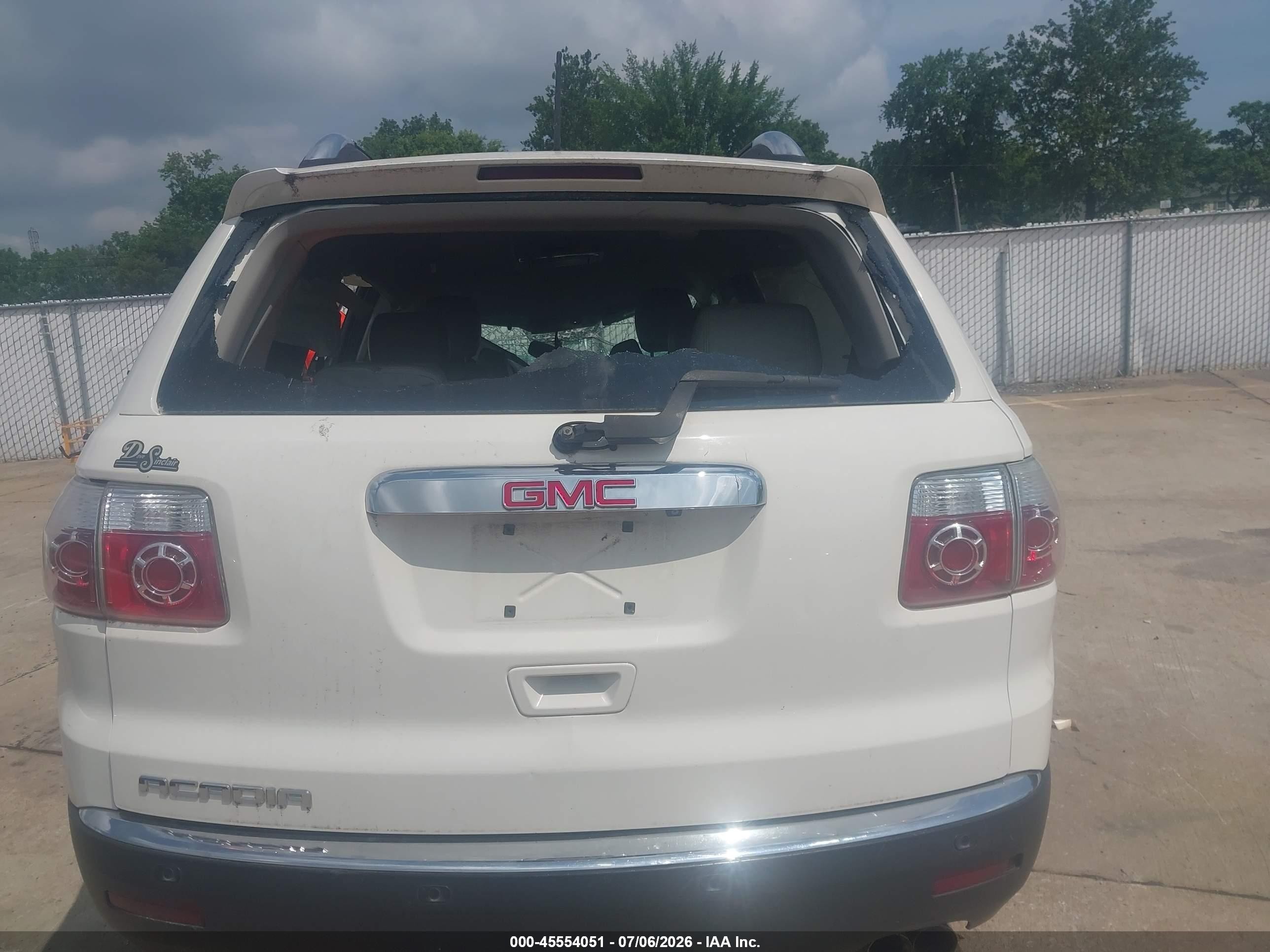 2009 Gmc Acadia Sle1 White vin: 1GKER13D59J219970